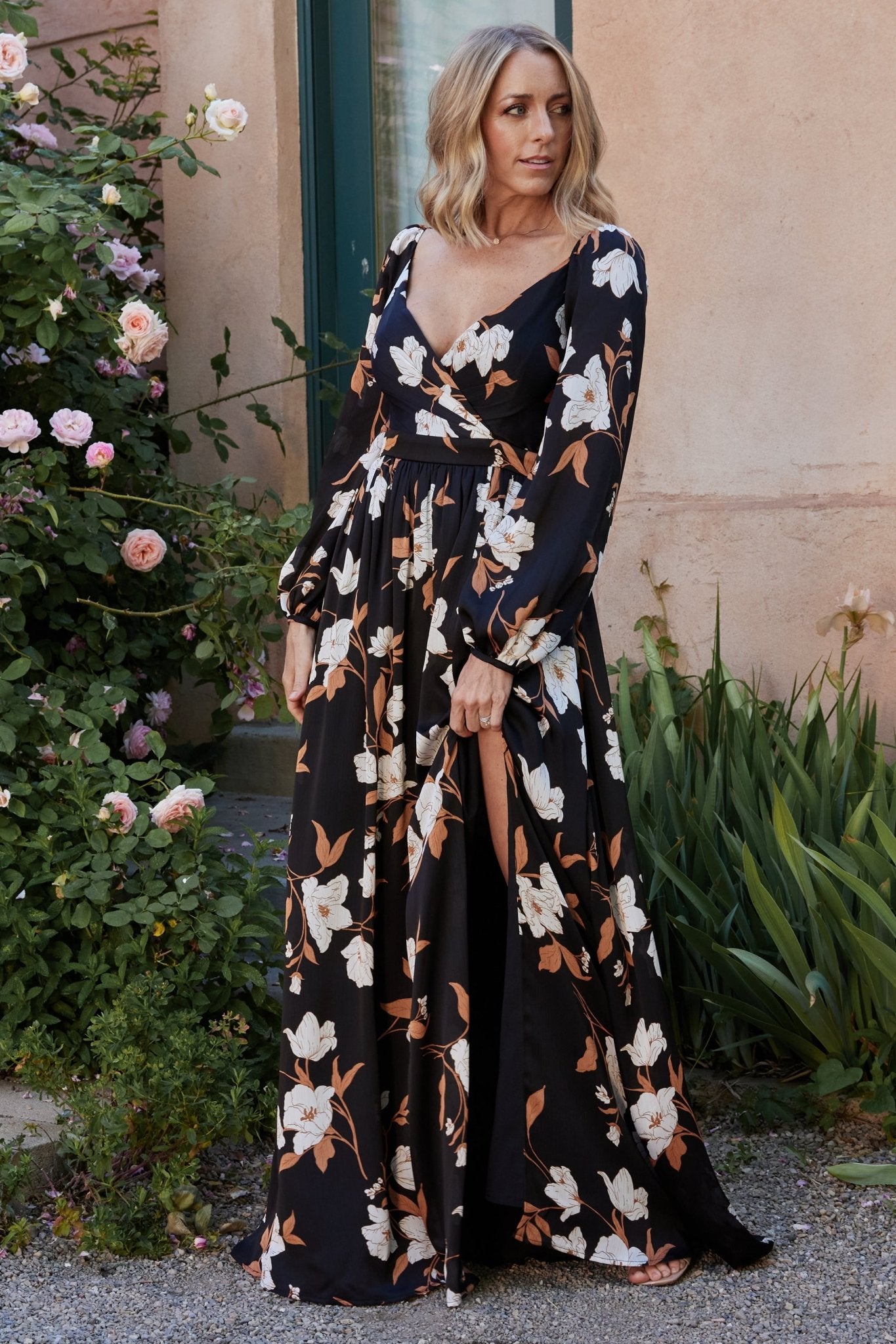 Tristan Maxi Dress | Black Floral Sale Sast