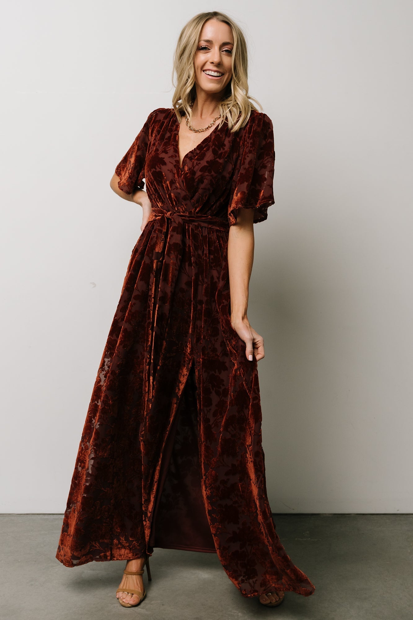 Uma Velvet Maxi Dress | Copper Floral Shop Offer Cheap Online