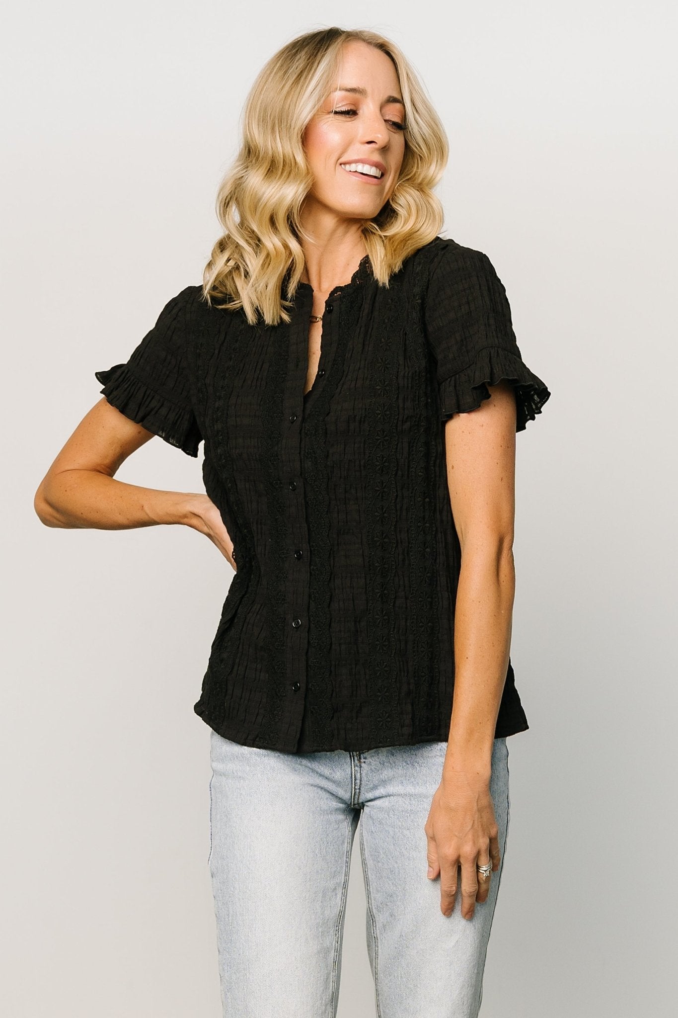 Zara Lace Top | Black Quality Free Shipping