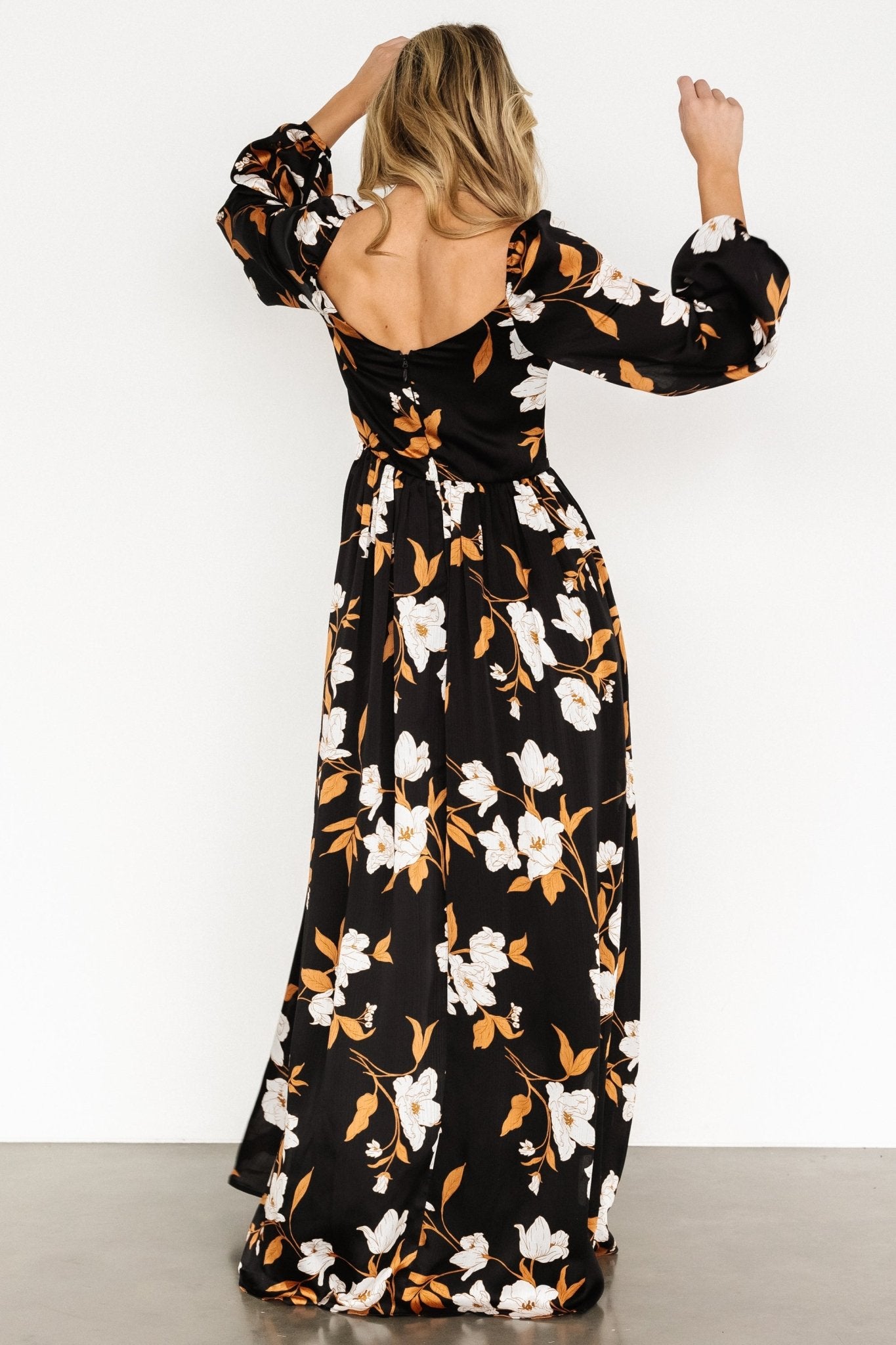 Tristan Maxi Dress | Black Floral Sale Sast