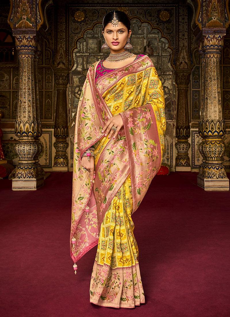 Heavy Silk Yellow Saree For Wedding How Much For Sale