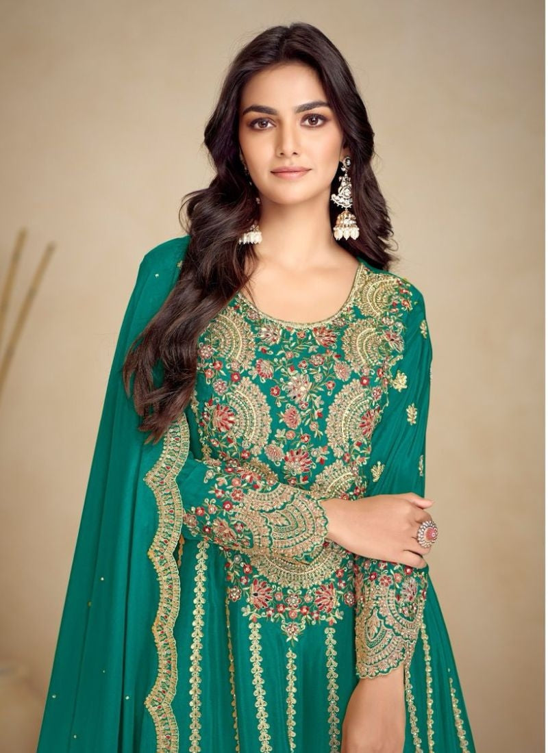 Designer and Classic Embroidered Pure Chinon Sharara Suits Cheap Real Authentic