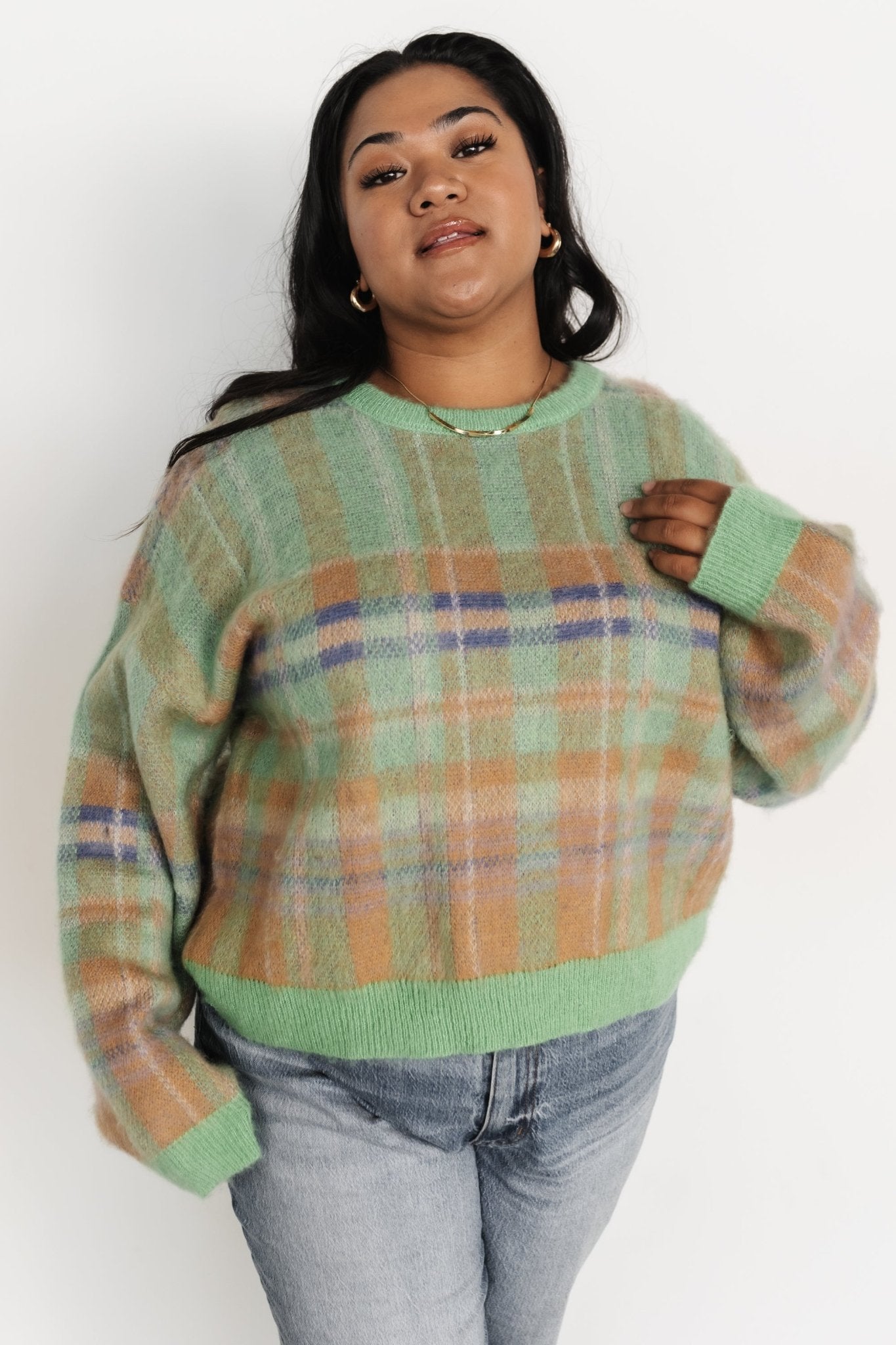 Brentridge Plaid Sweater | Green Multi Official Site