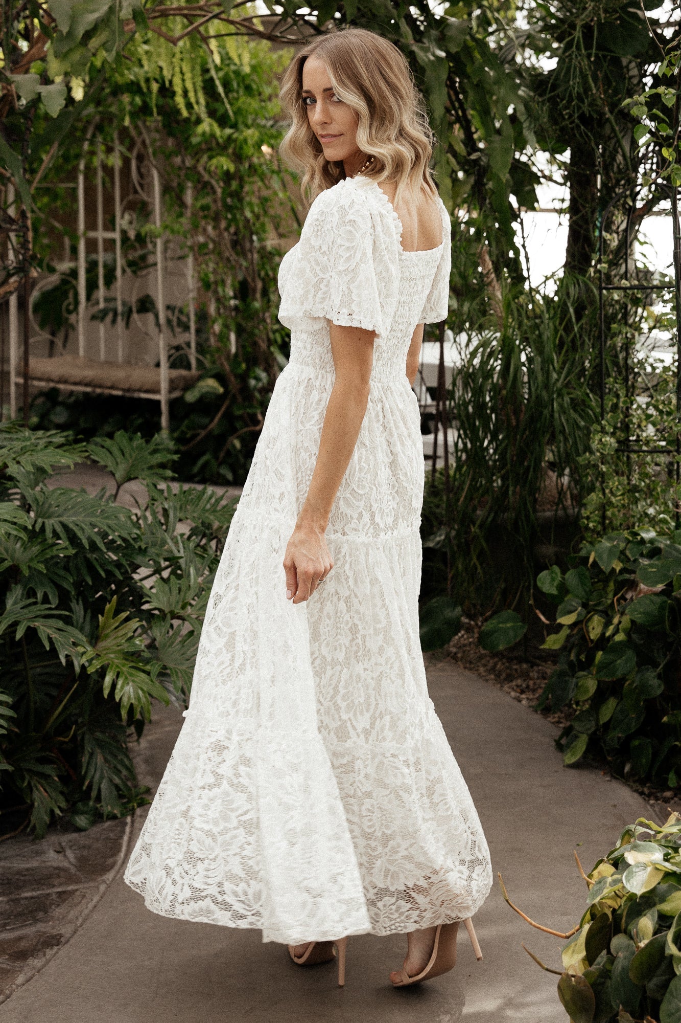 Aspen Smocked Lace Maxi Dress | Off White Comfortable Cheap Online