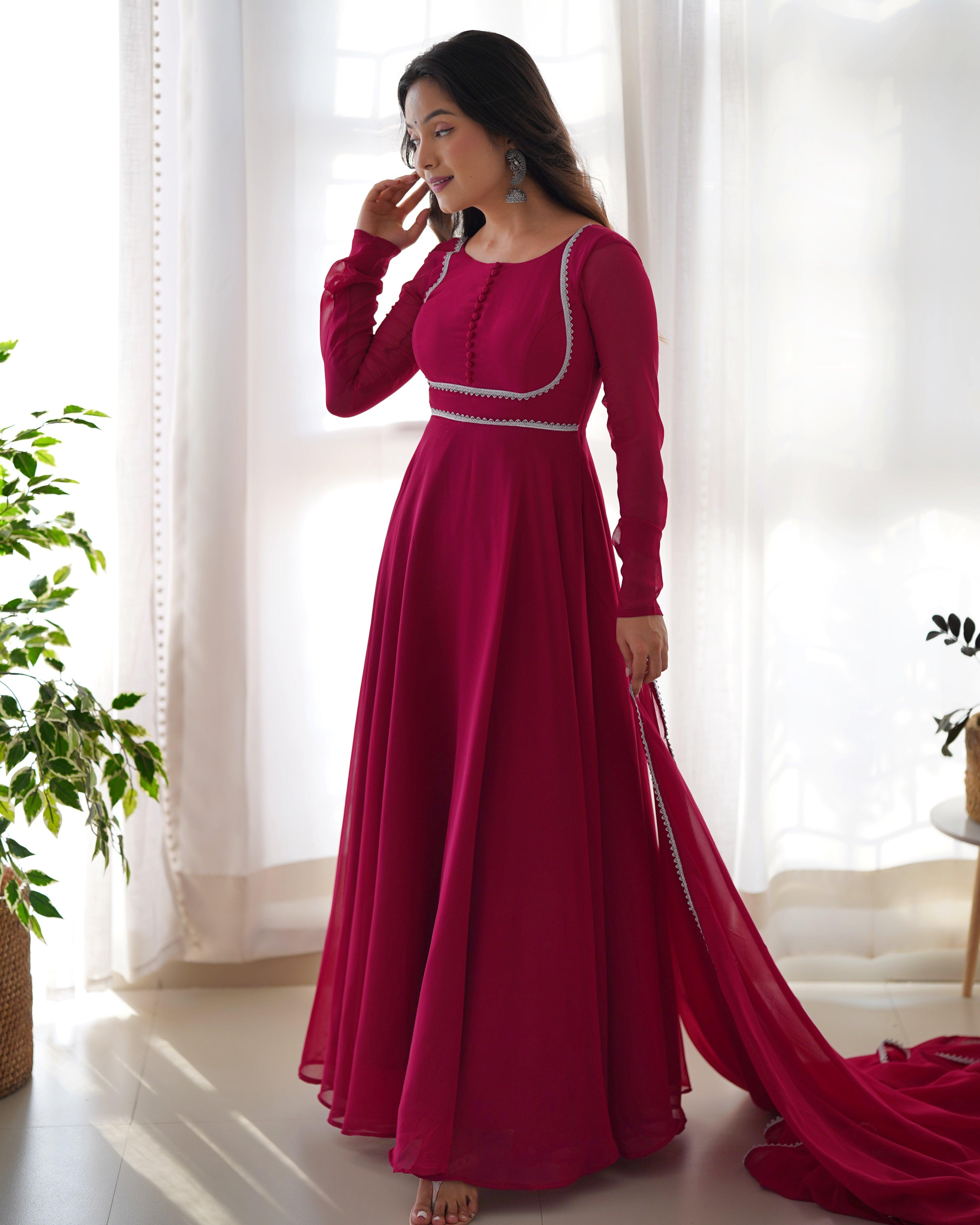 Enchanting Pure Faux Georgette Fully Flared Anarkali Pant Suit Sale Outlet