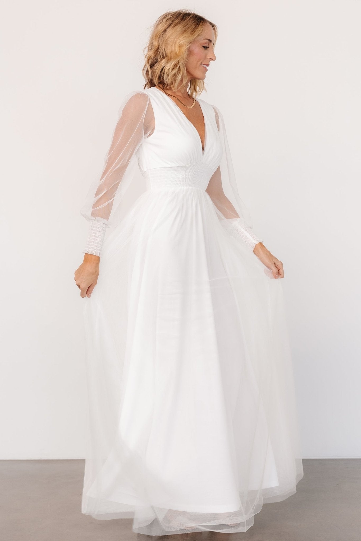 Layla Tulle Maxi Dress | White 2025 New Cheap Pice