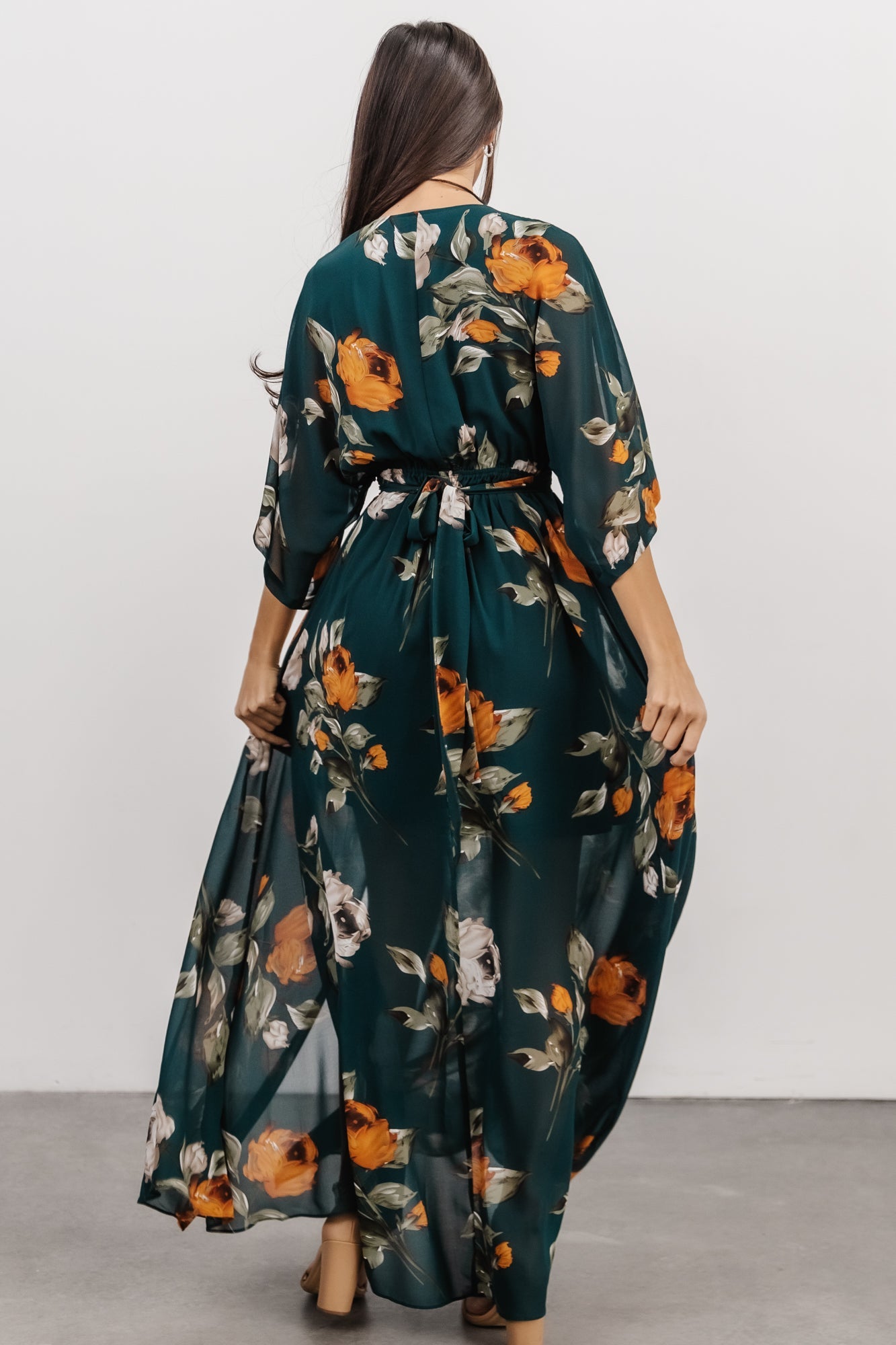 Kia Kimono Maxi Dress | Deep Topaz Floral Cheap Sale Cheapest