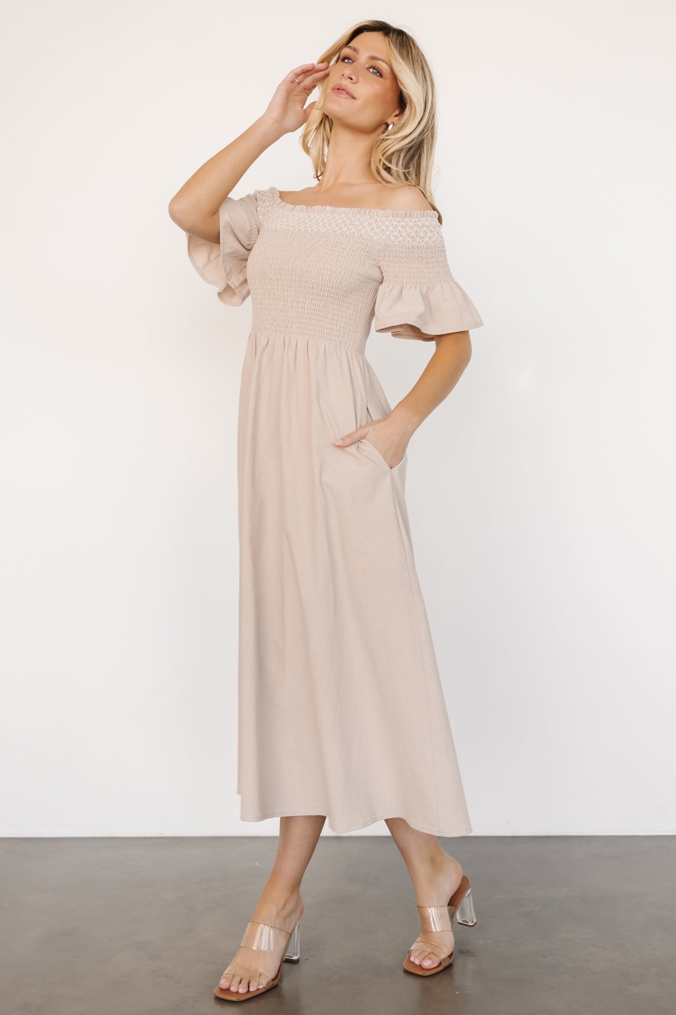 Jodi Off Shoulder Dress | Natural Comfortable Online