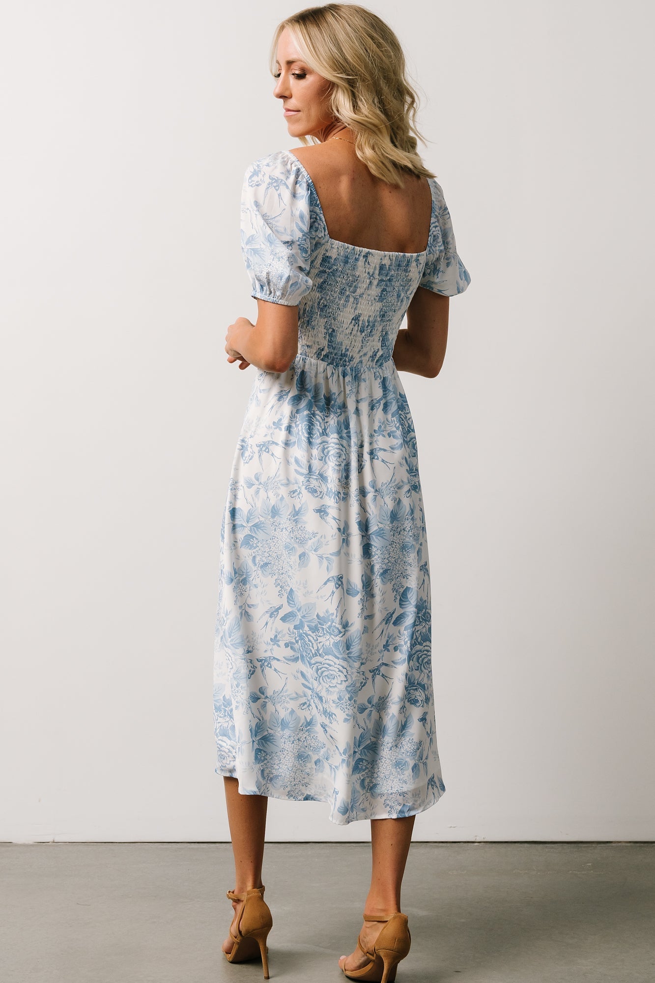 Cadence Midi Dress | Blue Floral Pices Cheap Online