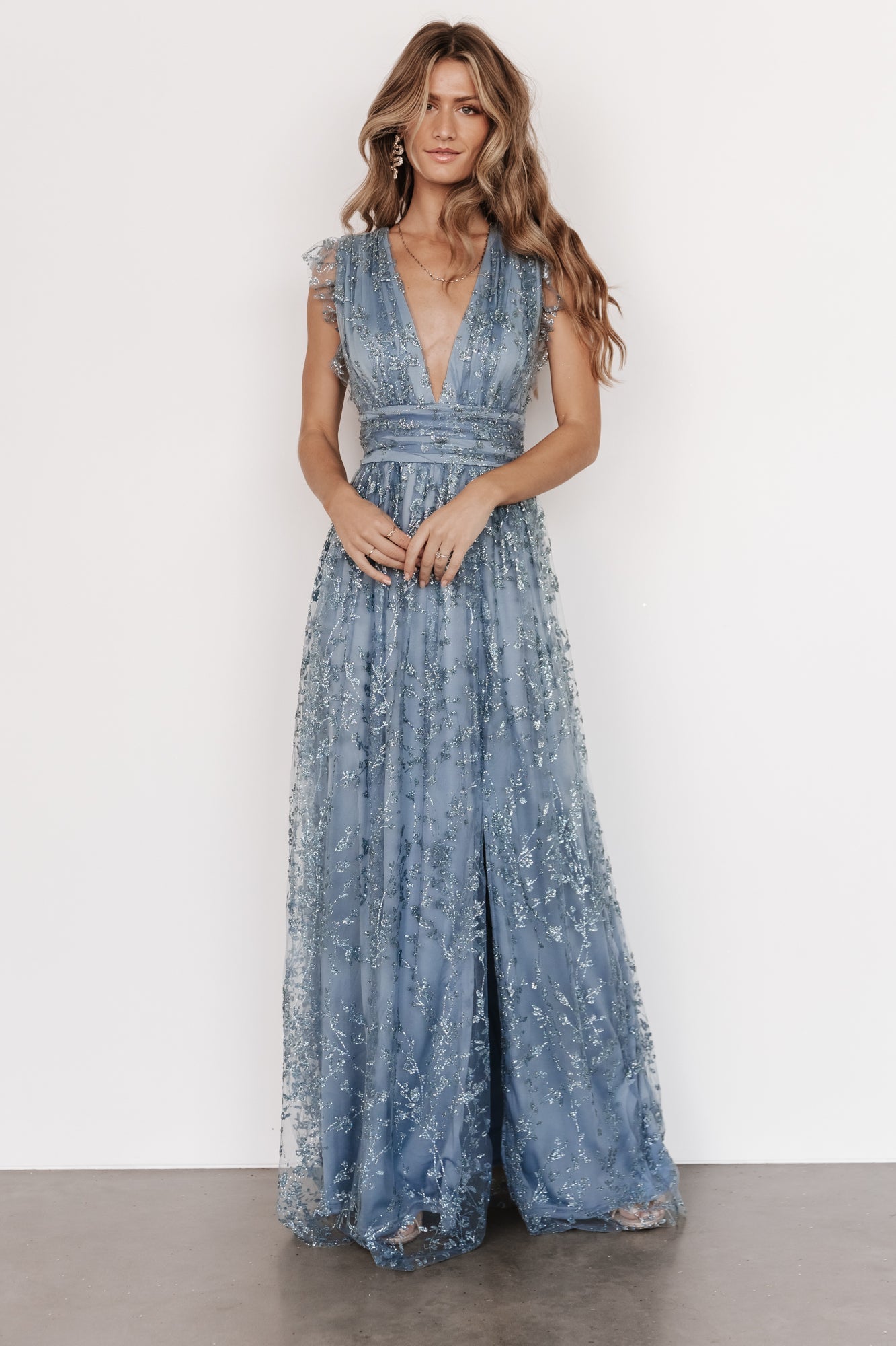 Arlene Shimmer Gown | Winter Blue Sale 100% Authentic