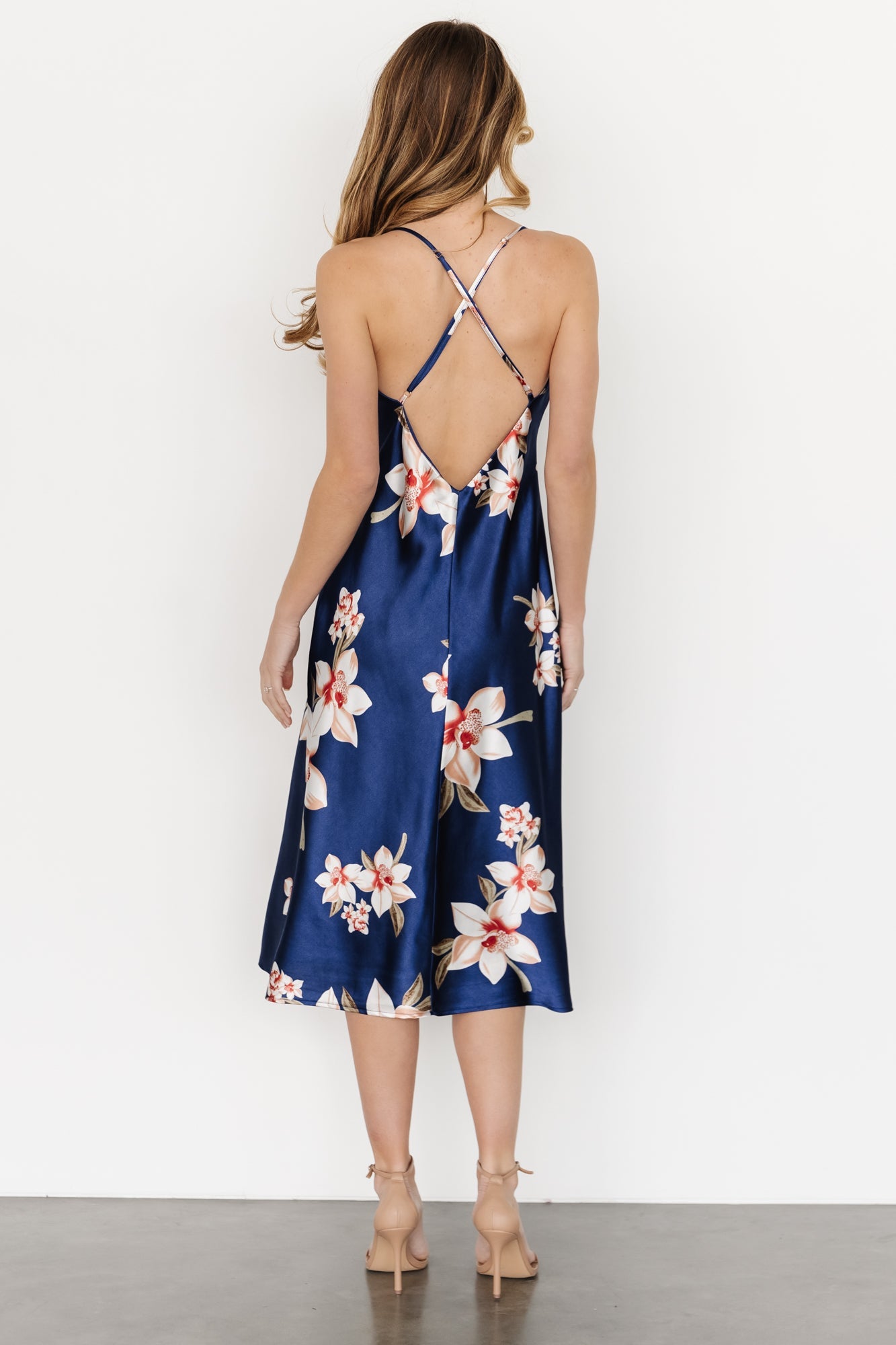 Katarina Slip Midi Dress | Vintage Blue Floral Perfect For Sale