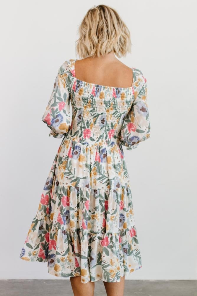 Marta Smocked Midi Dress | Multi Floral Amazon Sale Online