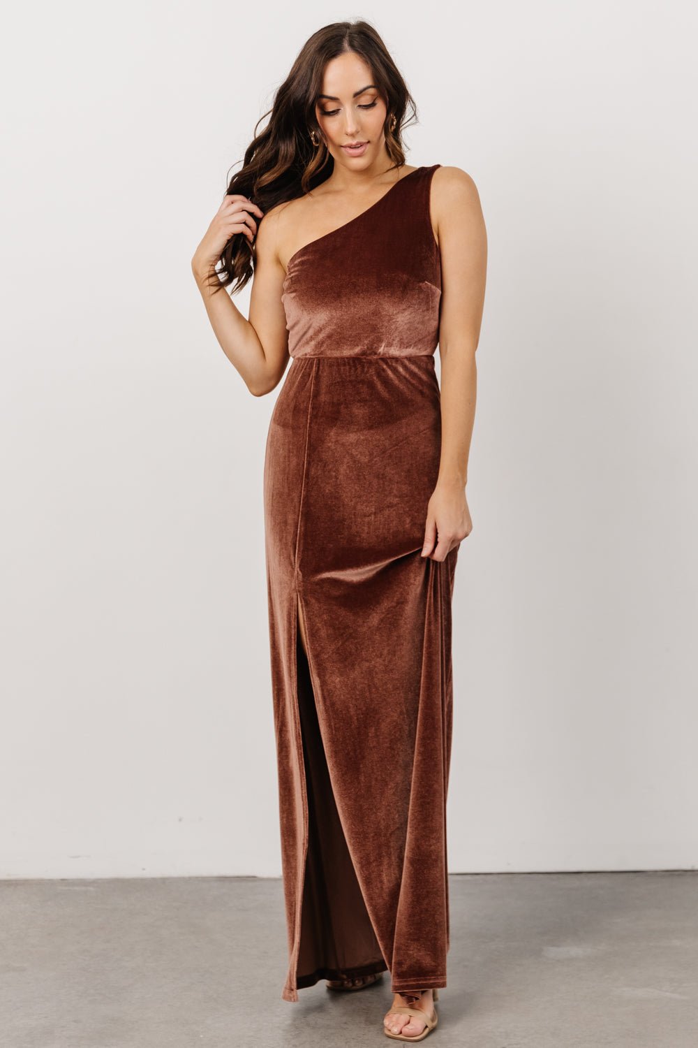 Tatiana Velvet One Shoulder Maxi Dress | Desert Rose Buy Online Cheap