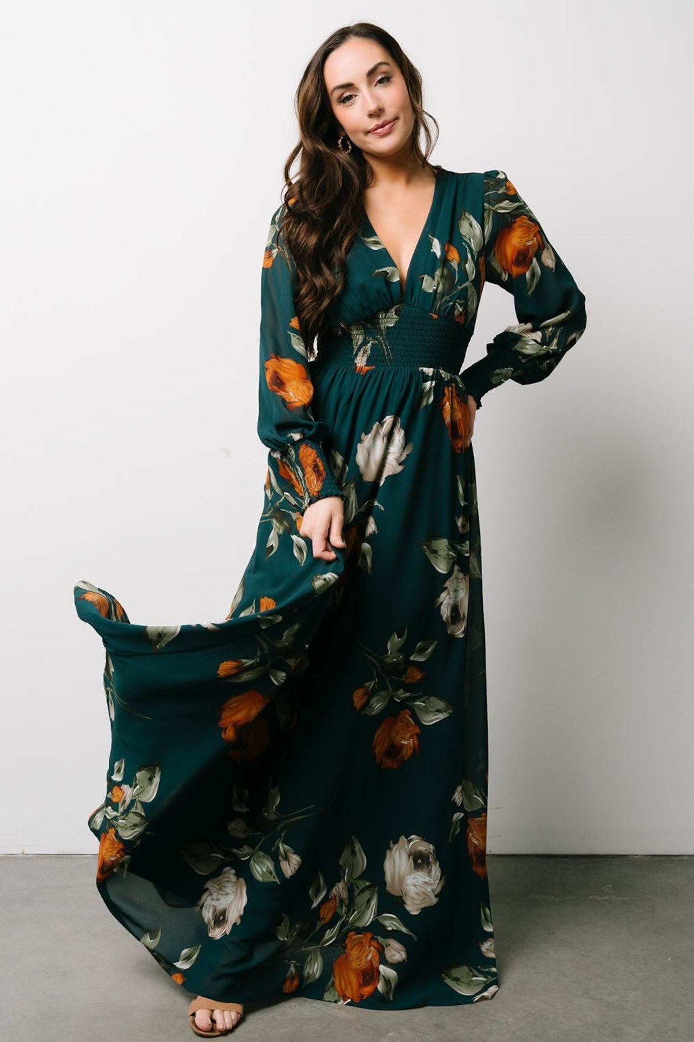 Olivia Maxi Dress | Deep Topaz Floral Cheap With Paypal