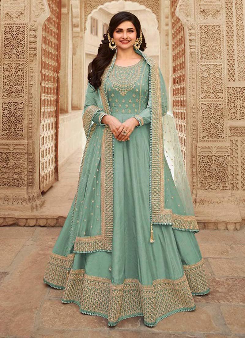 Dusty Green Color With Floor Length Gown Cheap Low Shipping