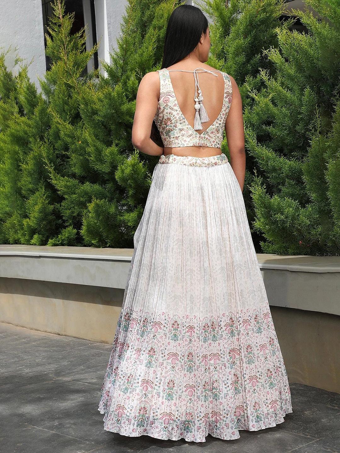 Off-White printed Georgette flared lehenga choli Limited Edition Online