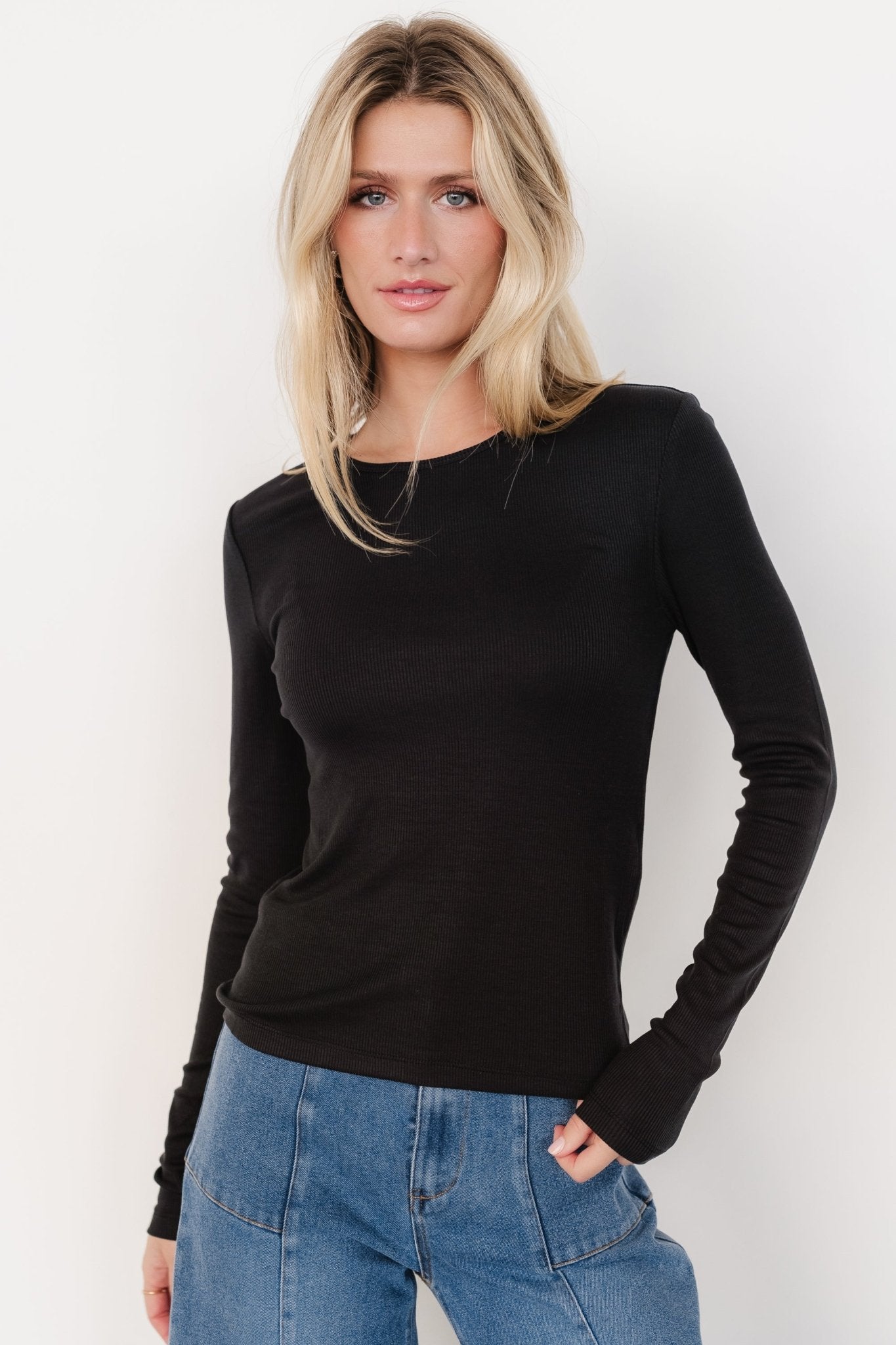 Menka Ribbed Top | Black Discount Fashionable