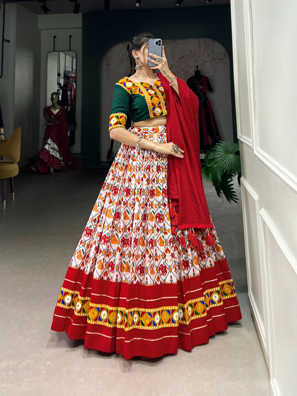 Drape yourself in elegance of Dola Silk Navratri Lehenga Choli Ebay