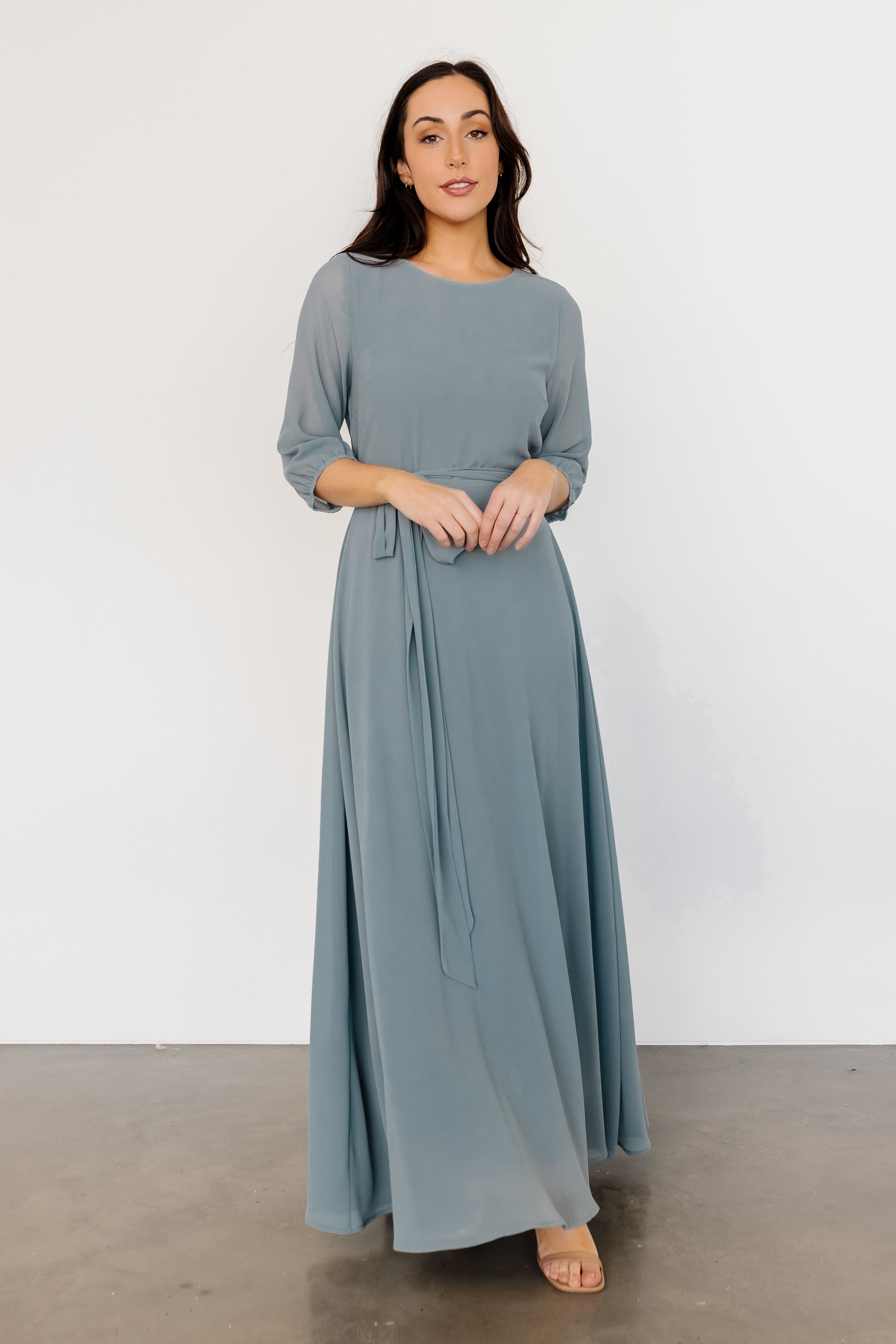 Rebecca Maxi Dress | Dusty Blue Low Pice Fee Shipping For Sale