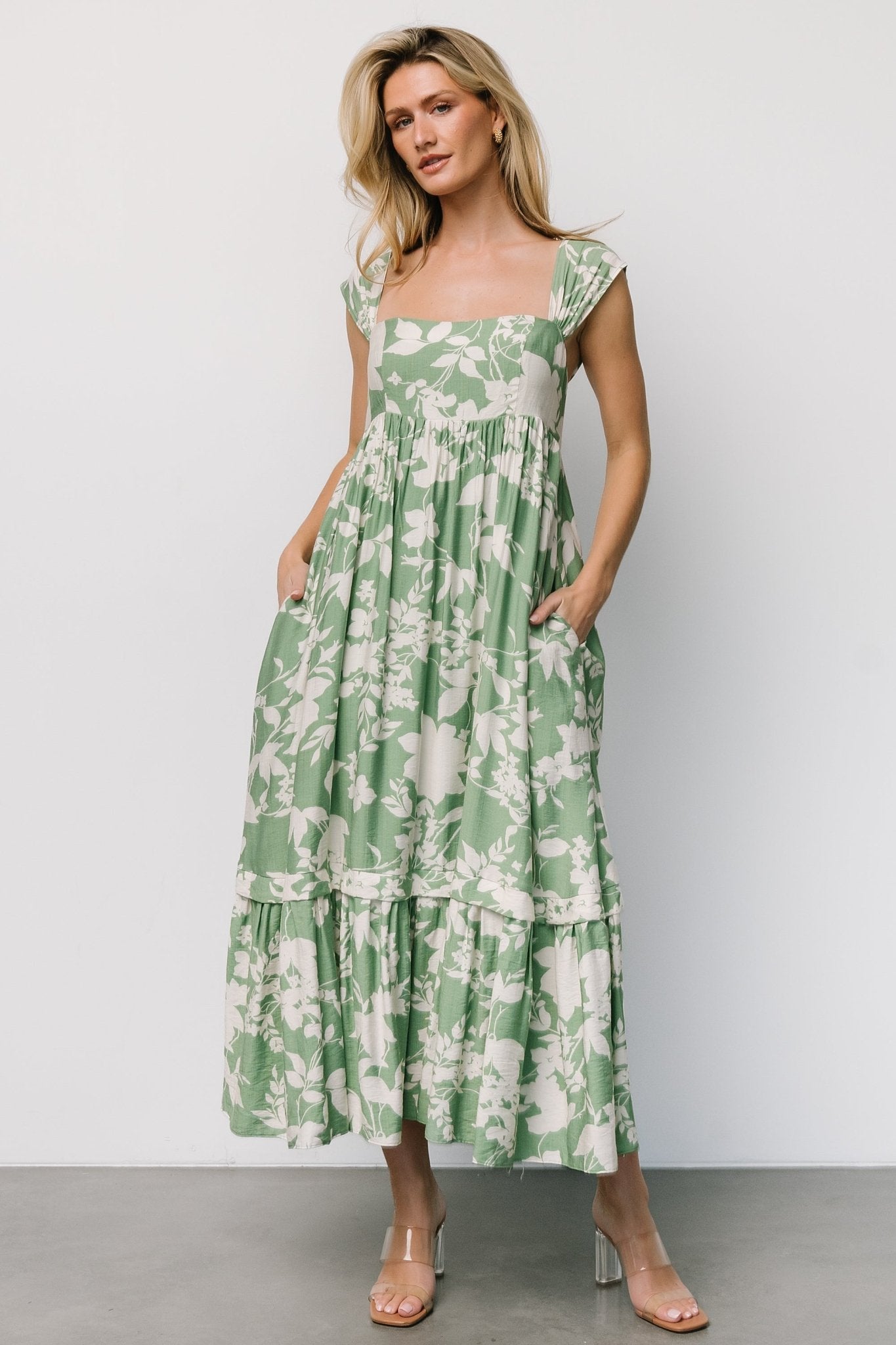 Aita Maxi Dress | Green + Ivory Floral High Quality Cheap Pice