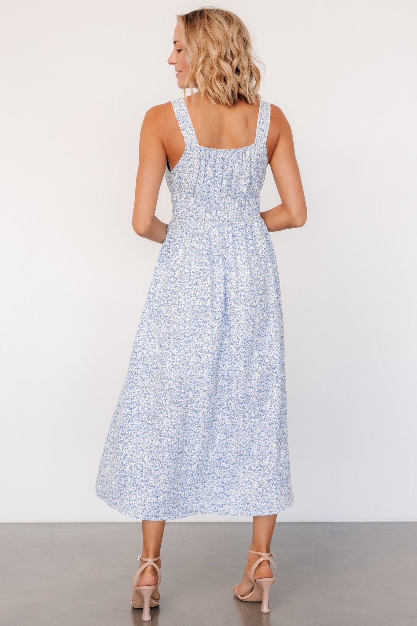 Evonne Midi Dress | Blue Floral Outlet Explore