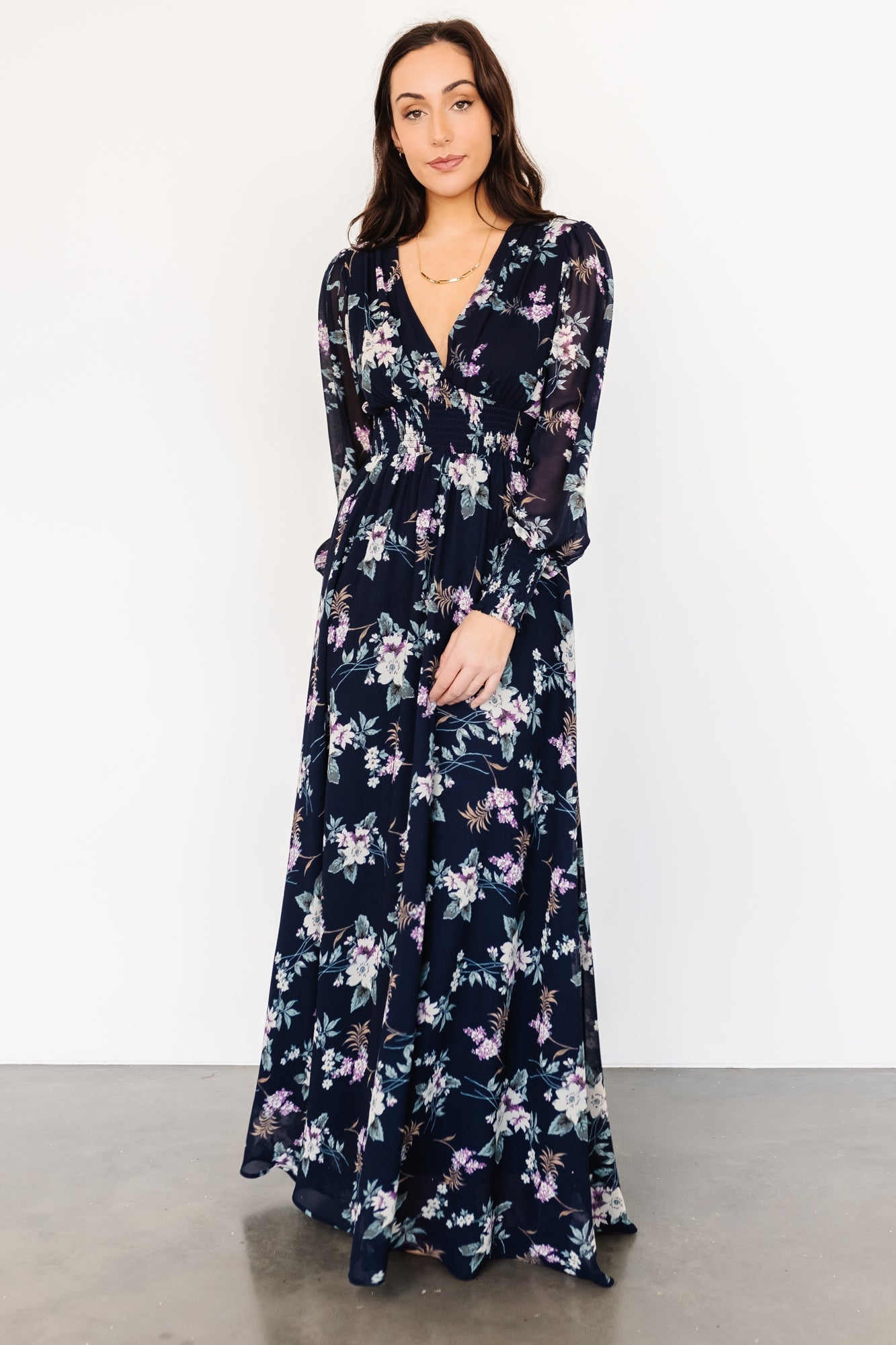 Olivia Maxi Dress | Navy Garden Floral Quality Free Shipping