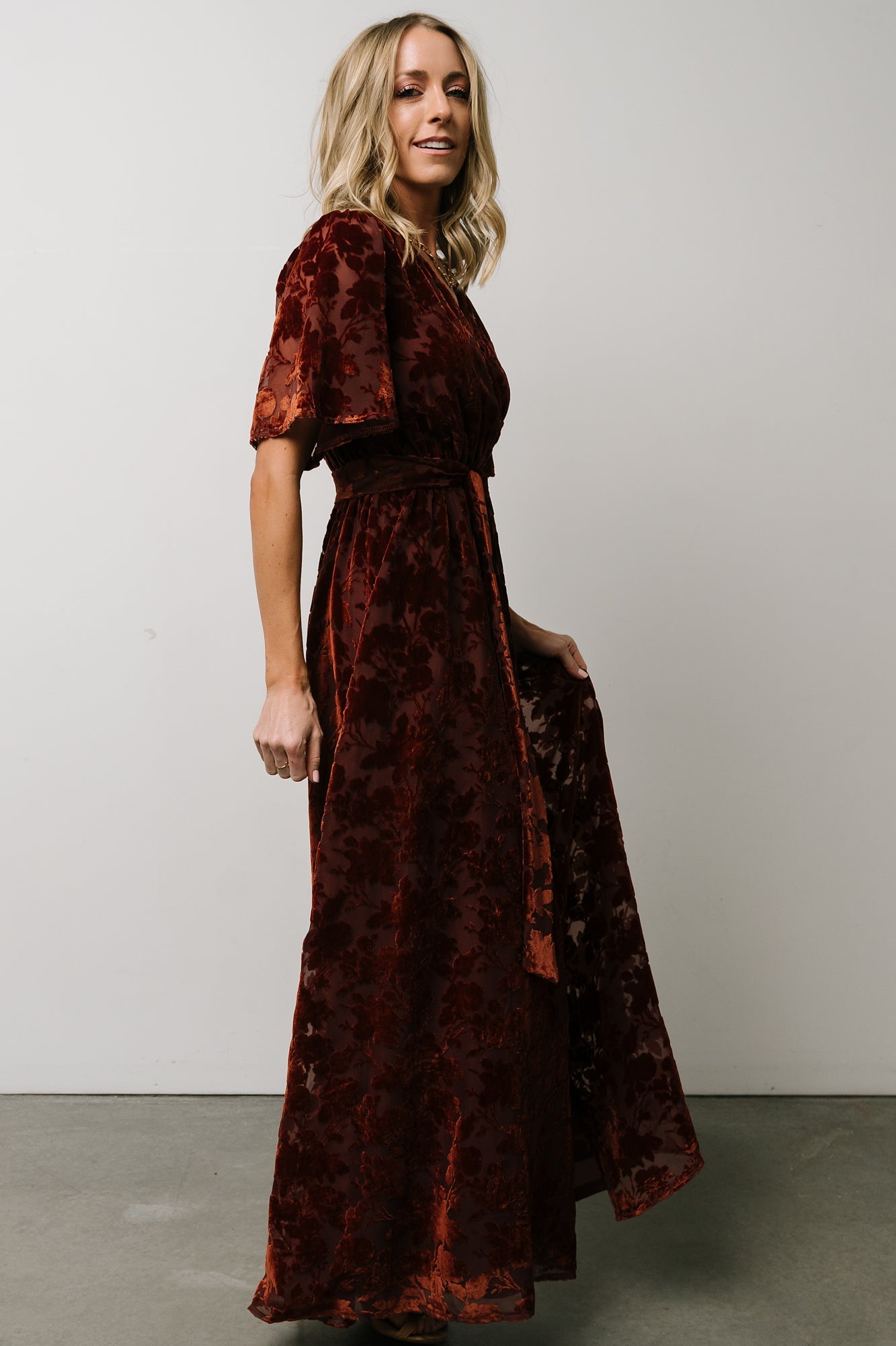 Uma Velvet Maxi Dress | Copper Floral Shop Offer Cheap Online