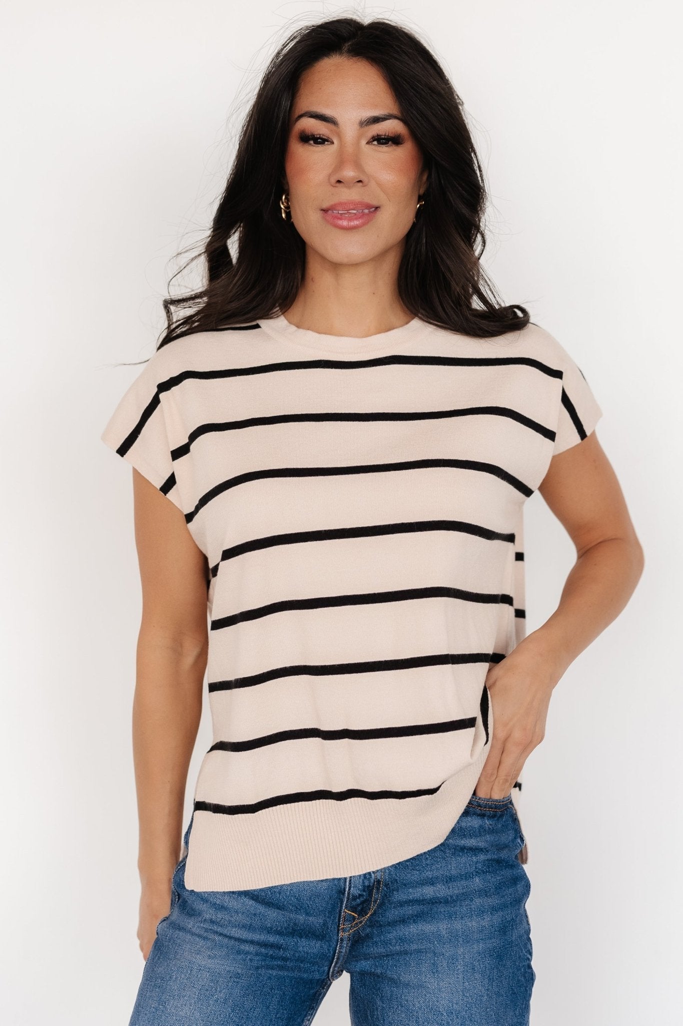 Ada Dolman Top | Natural + Black Buy Cheap Affordable