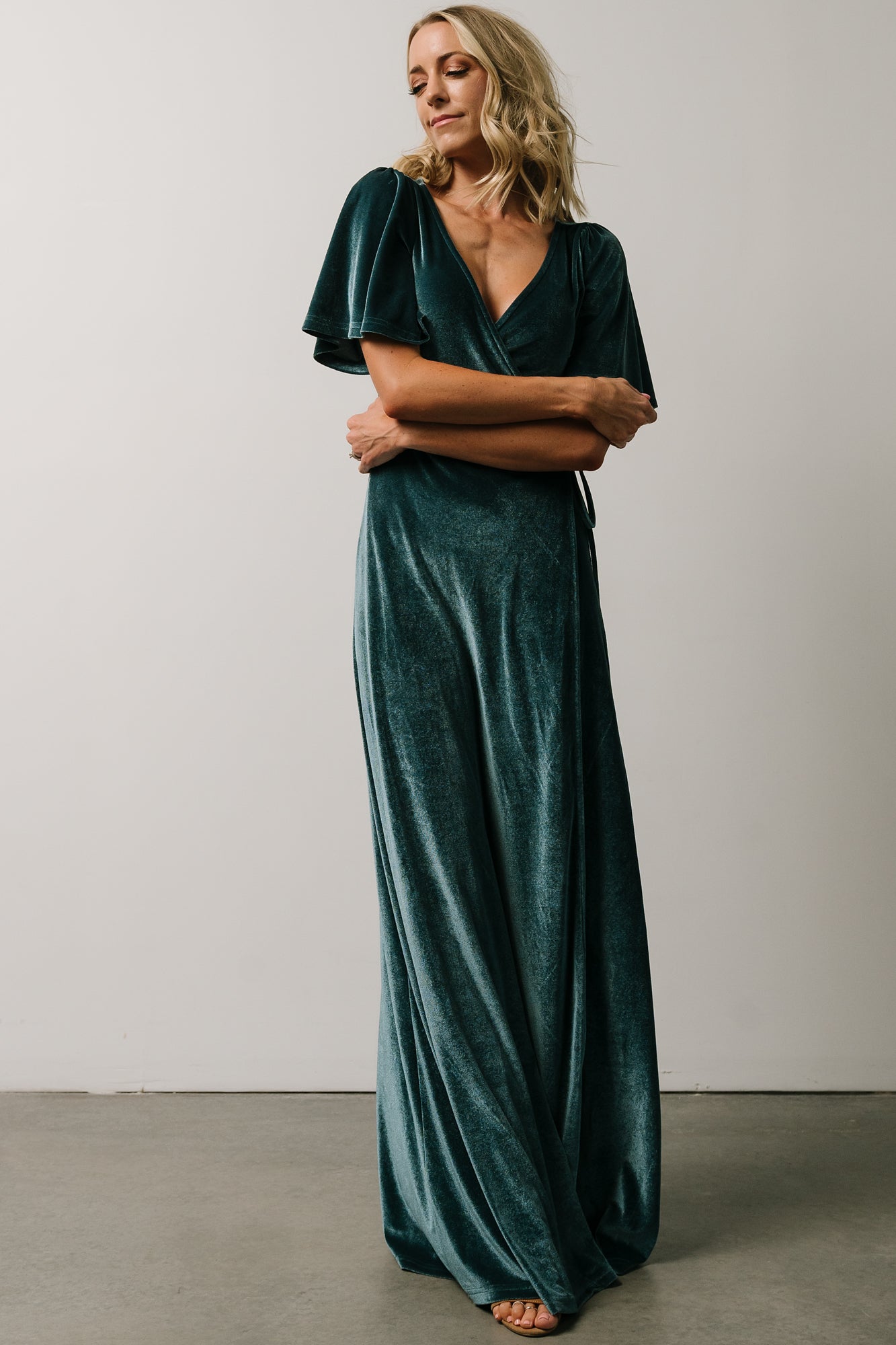 Meghan Velvet Wrap Maxi Dress | Persian Blue Buy Cheap Wiki