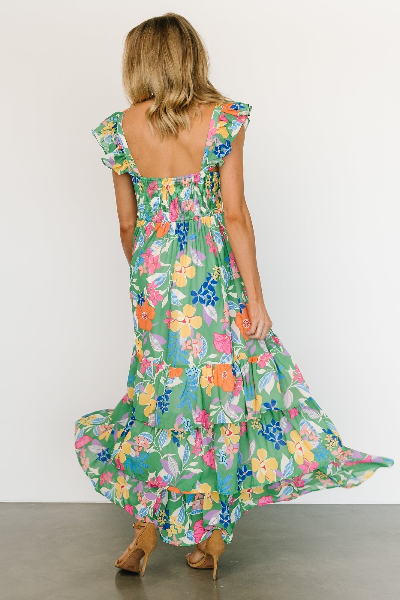 Monte Tiered Maxi Dress | Green Multi Clearance Factory Outlet