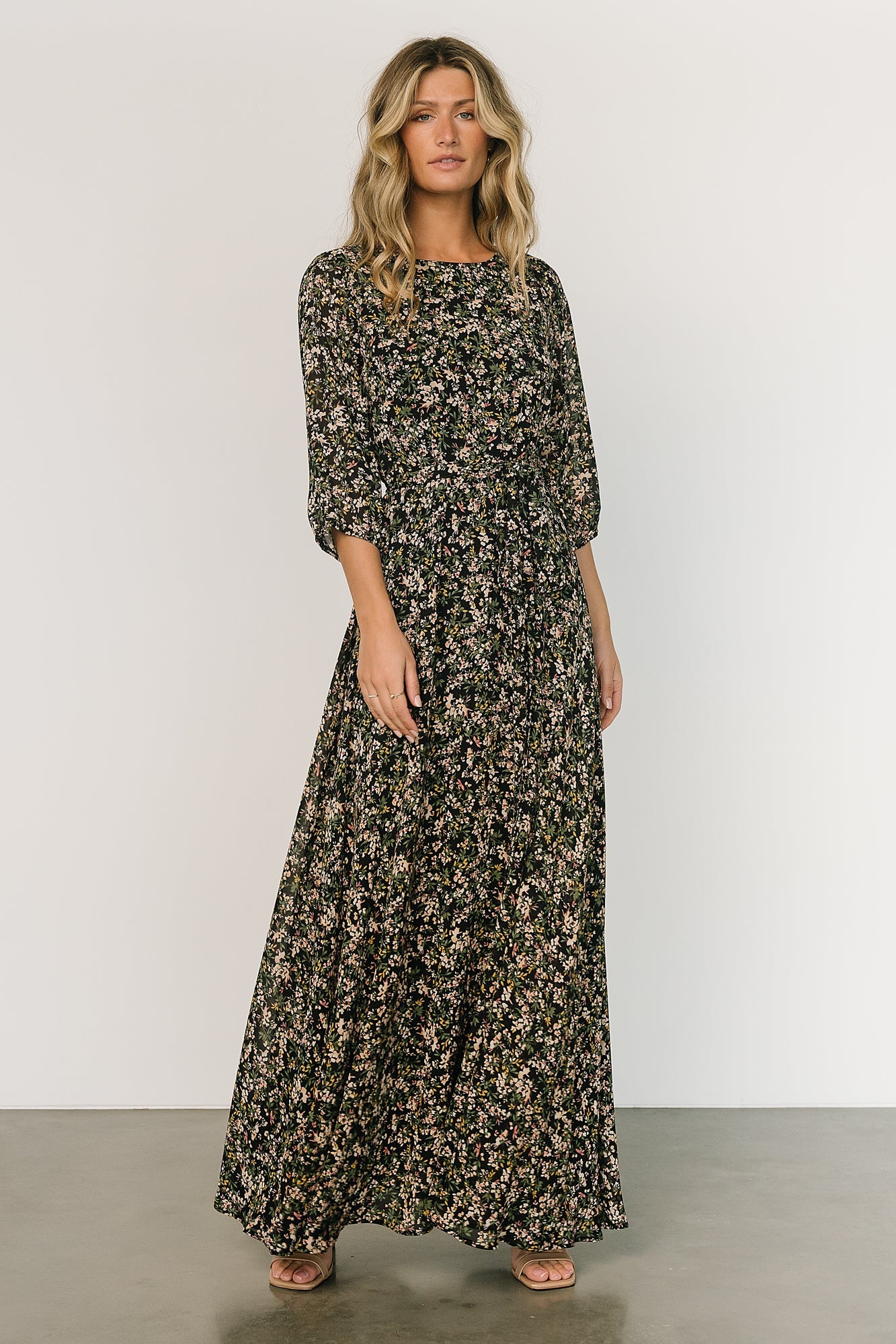 Rebecca Maxi Dress | Black Floral Cheap Pice From China