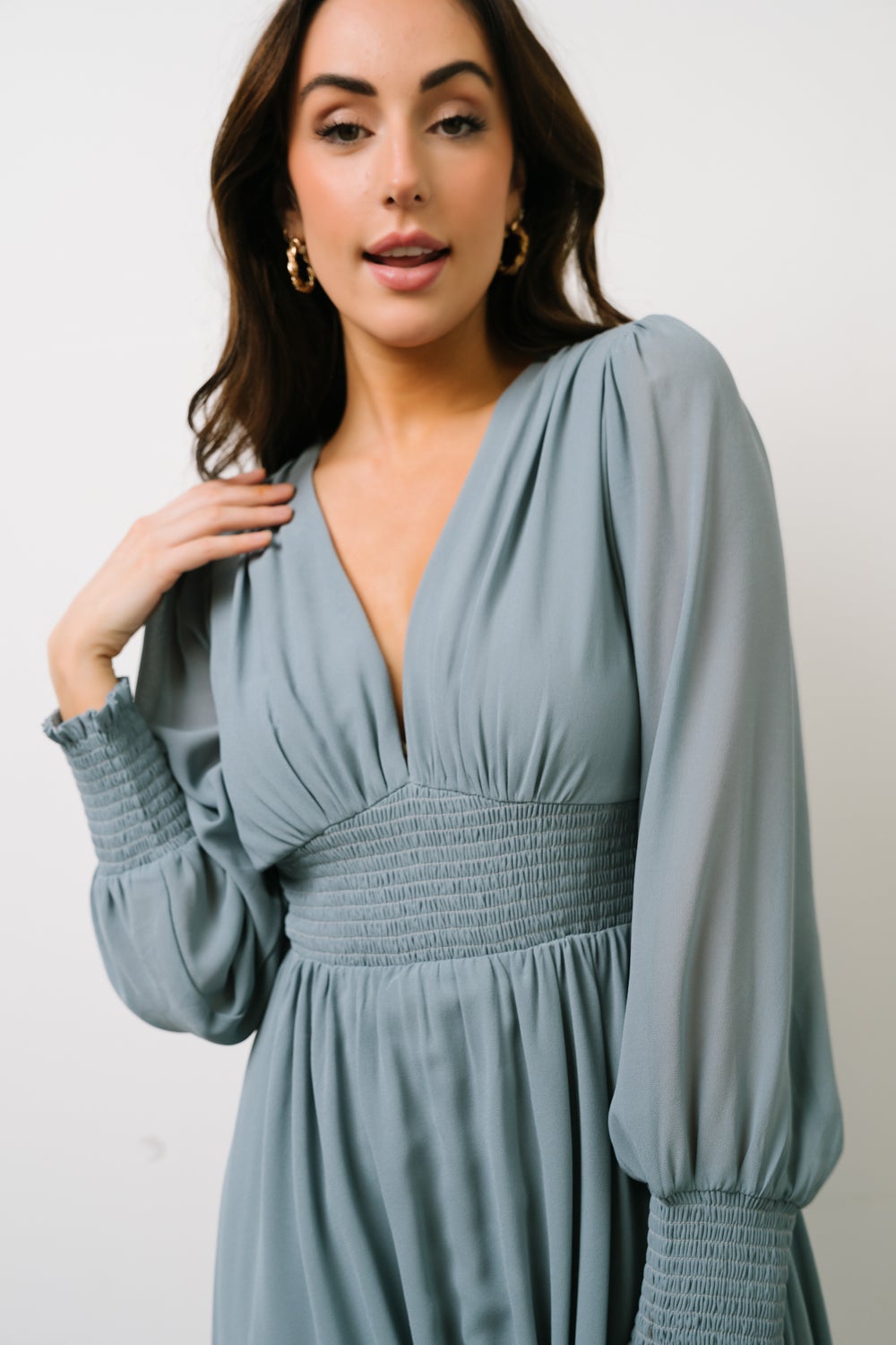 Olivia Maxi Dress | Dusty Blue Affordable Online