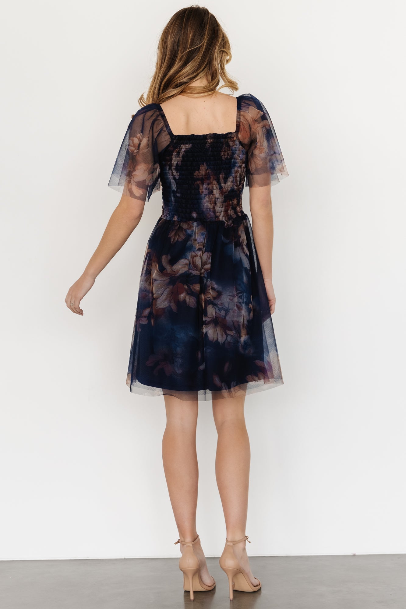 Tivoli Tulle Short Dress | Dark Blue Floral For Cheap Online