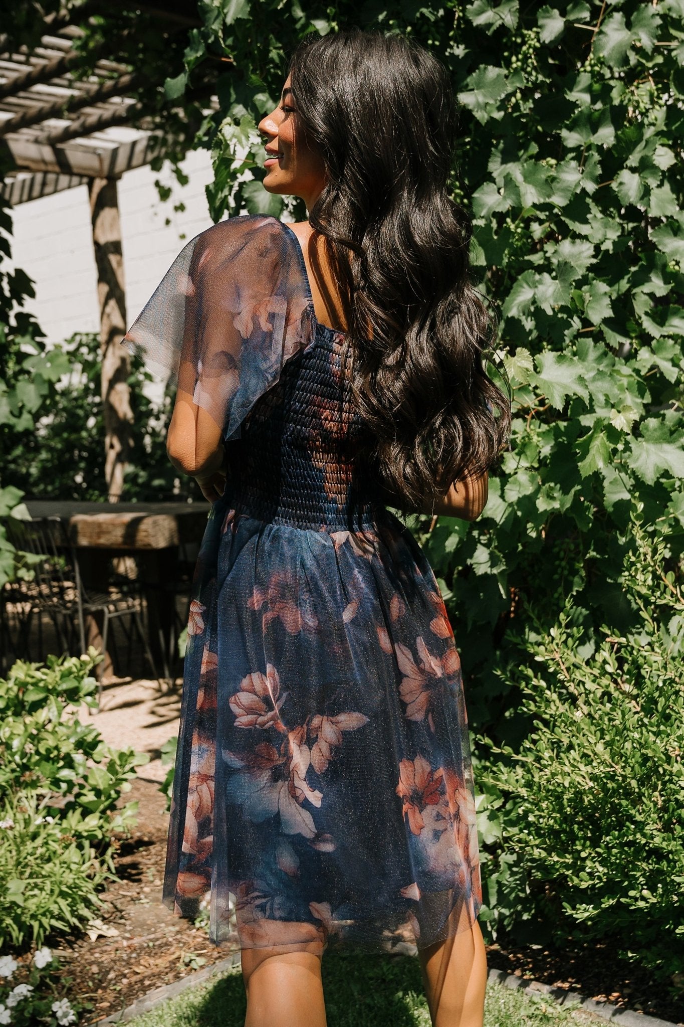 Tivoli Tulle Short Dress | Dark Blue Floral For Cheap Online