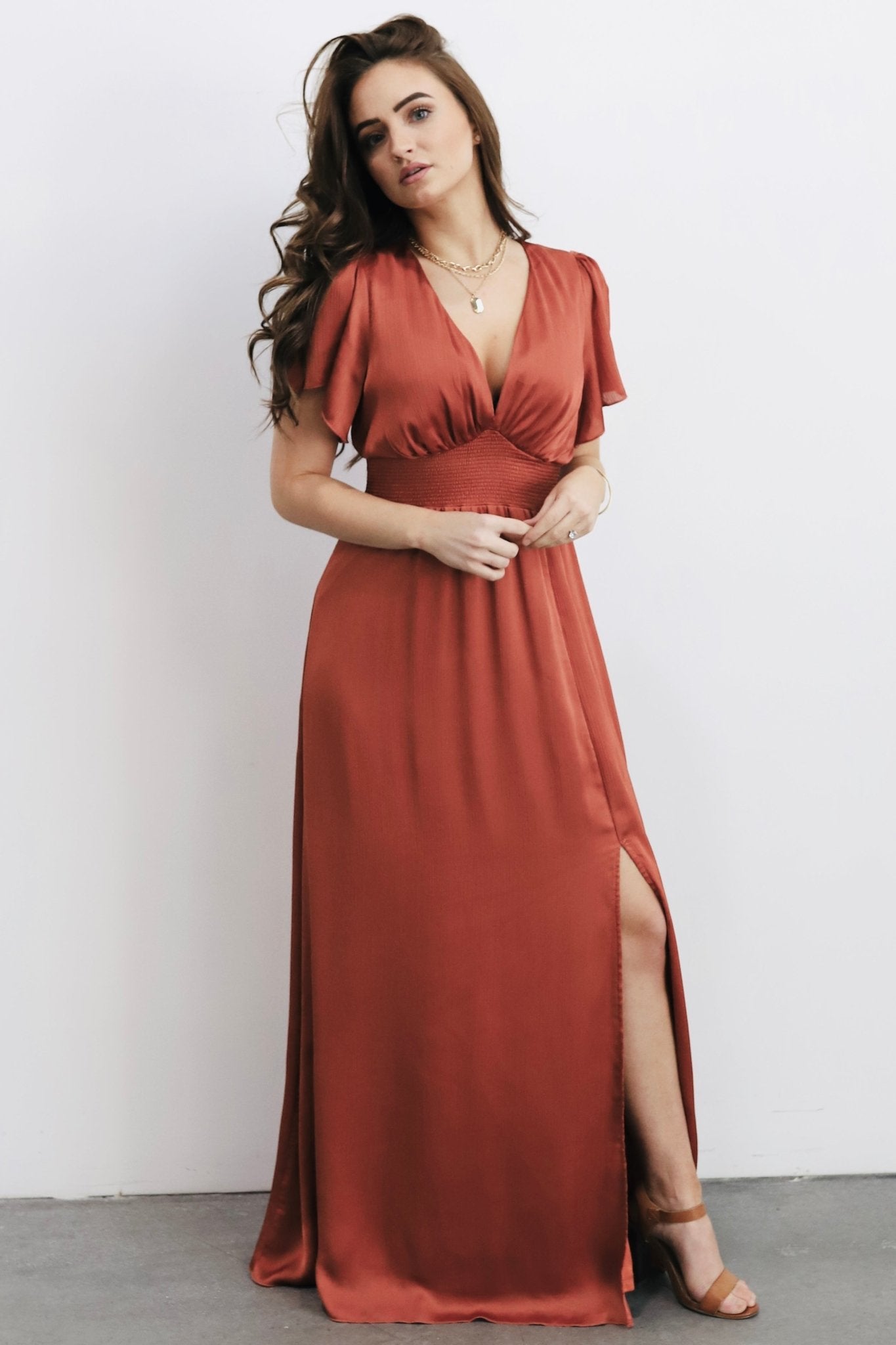 Prague Satin Maxi Dress | Rust With Paypal Sale Online