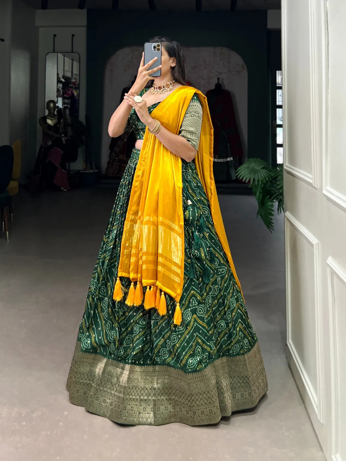 Traditional Zari Weaved Viscos Silk Lehenga Choli Cheap Manchester Great Sale