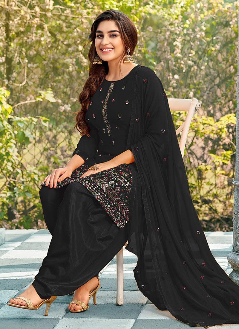 Black Color Dhoti Style Punjabi Salwar Suit Good Selling Online