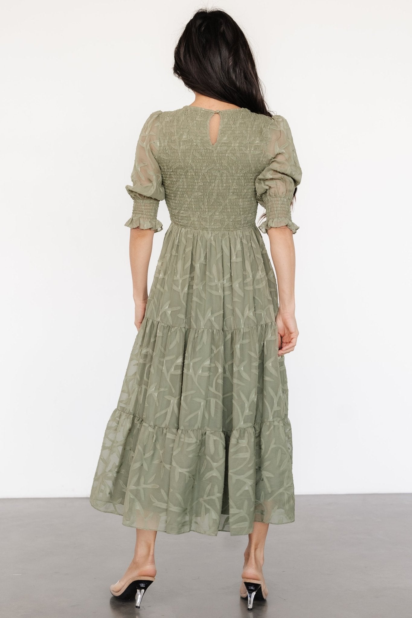 Nellie Smocked Midi Dress | Sage Green Clearance Great Deals