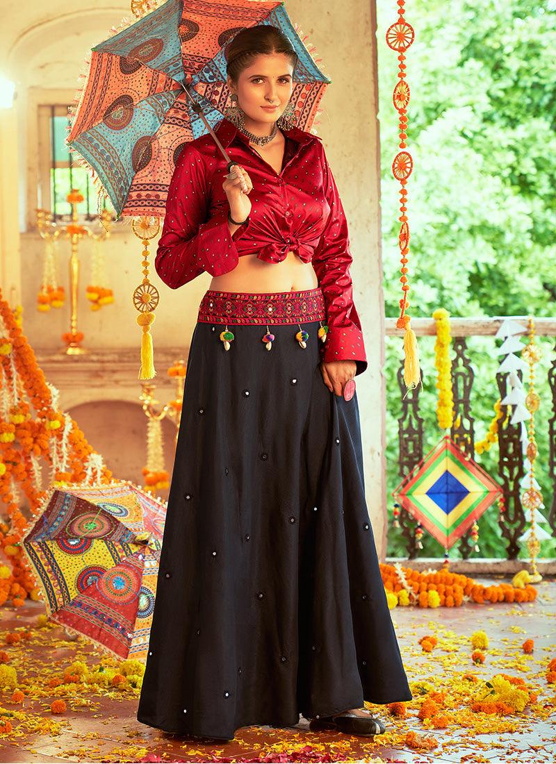 Shirt Style Chaniya Choli For Navratri Clearance Latest