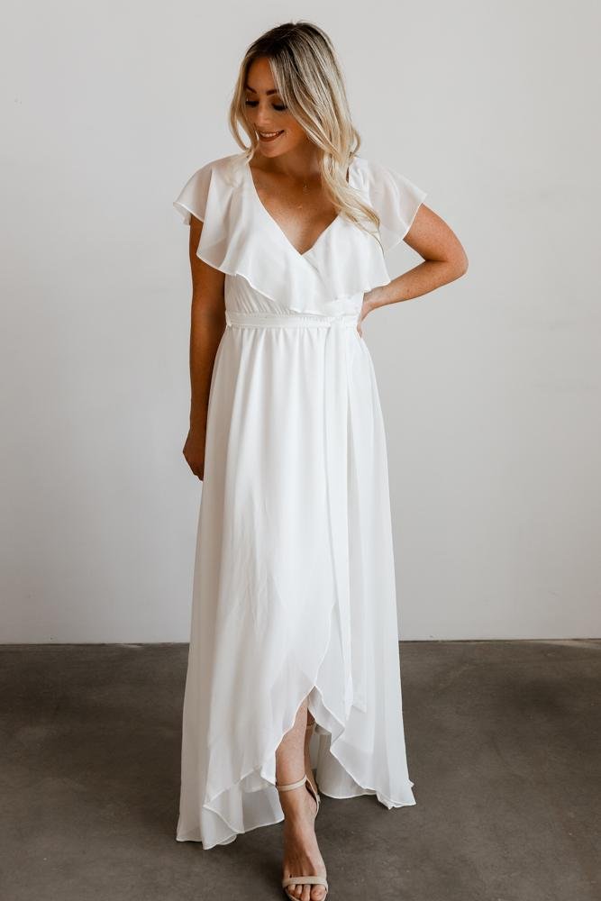 Katya Ruffle Maxi Dress | White Free Shipping Good Selling