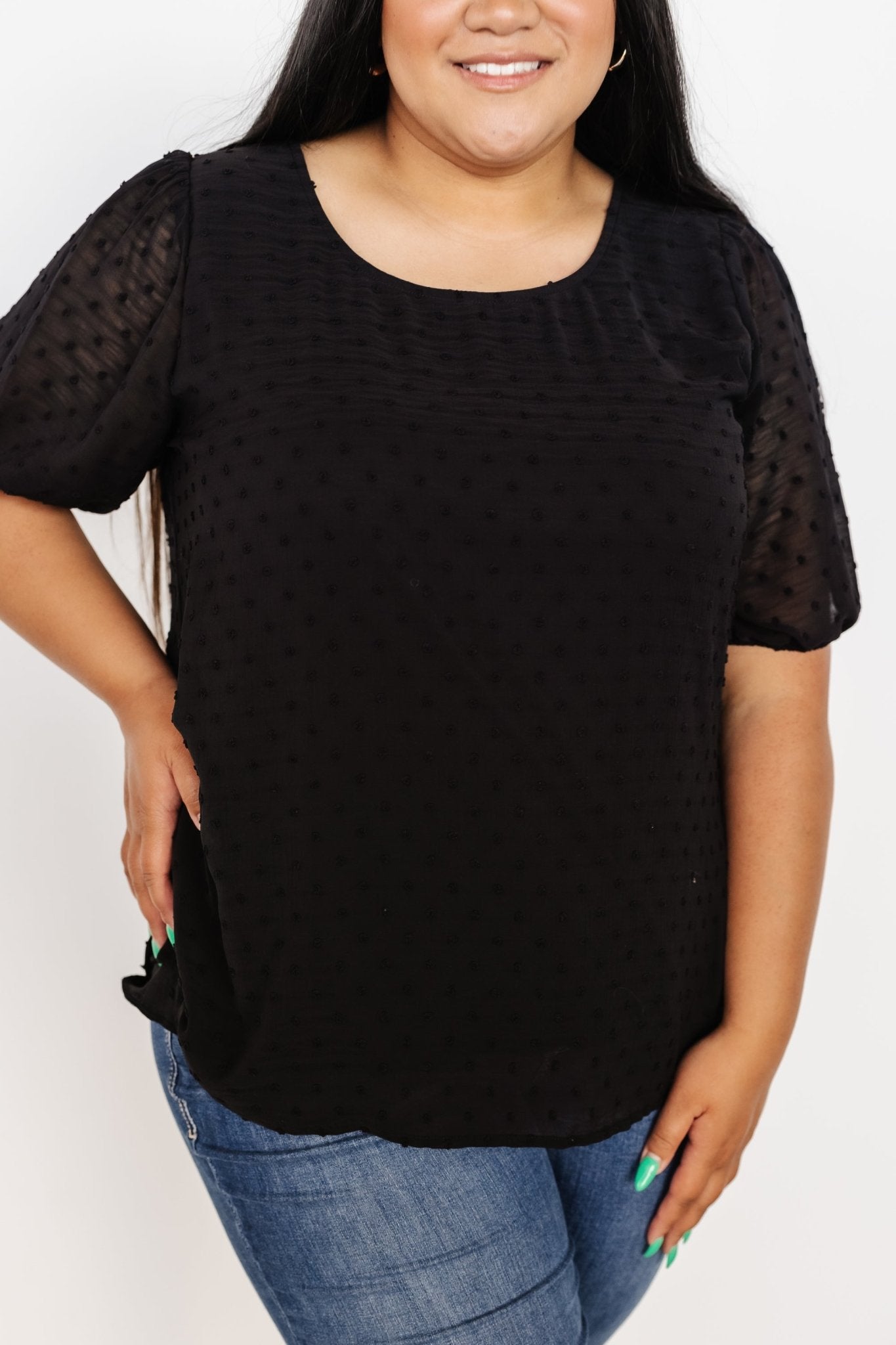 Tawnie Swiss Dot Top | Black Looking For For Sale