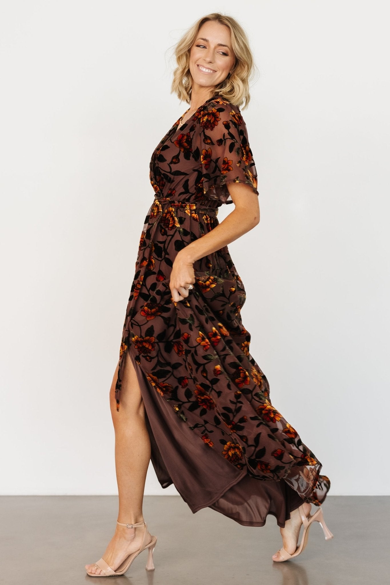 Uma Velvet Maxi Dress | Clove + Amber Floral Free Shipping Footlocker Finishline