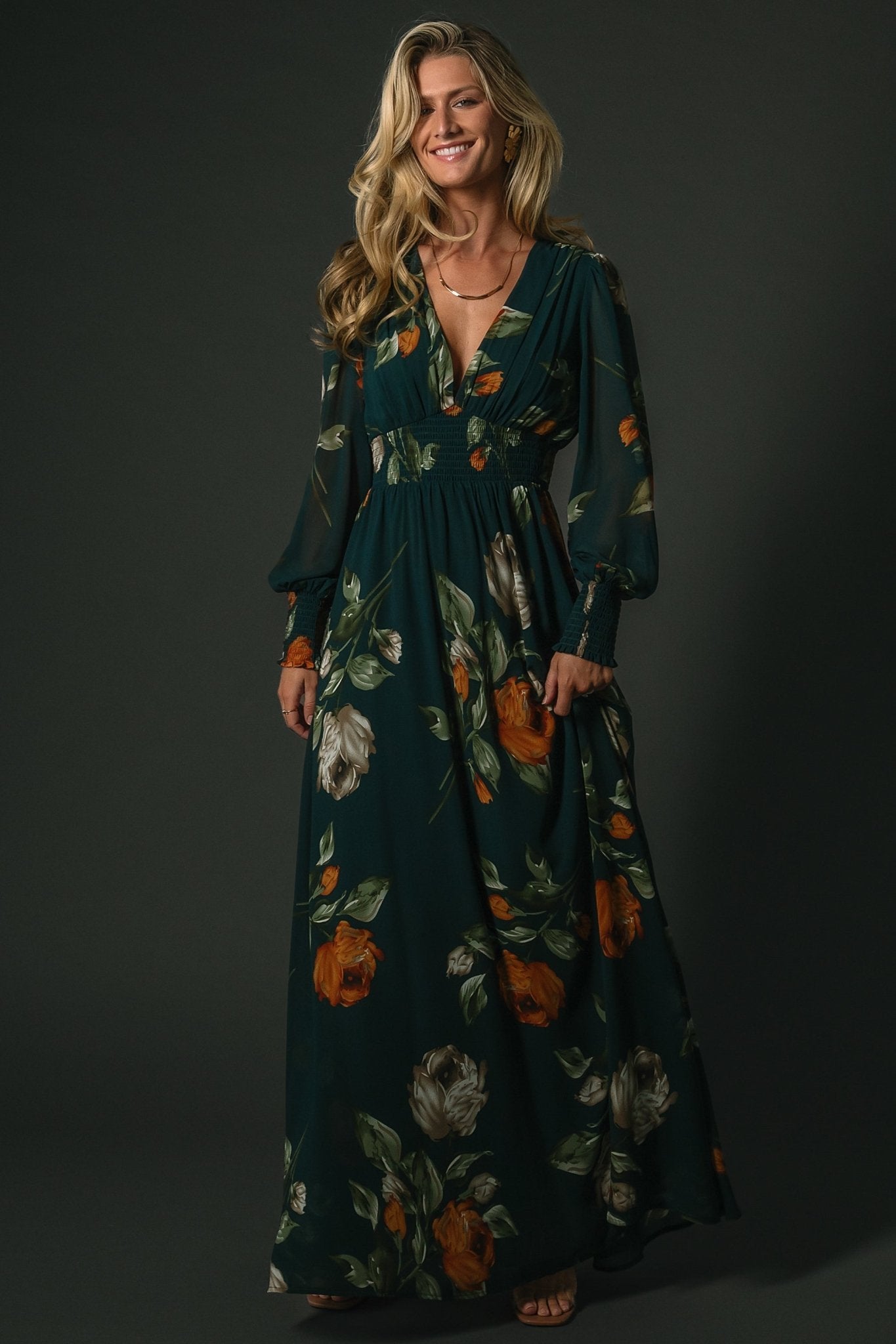 Olivia Maxi Dress | Deep Topaz Floral Cheap With Paypal