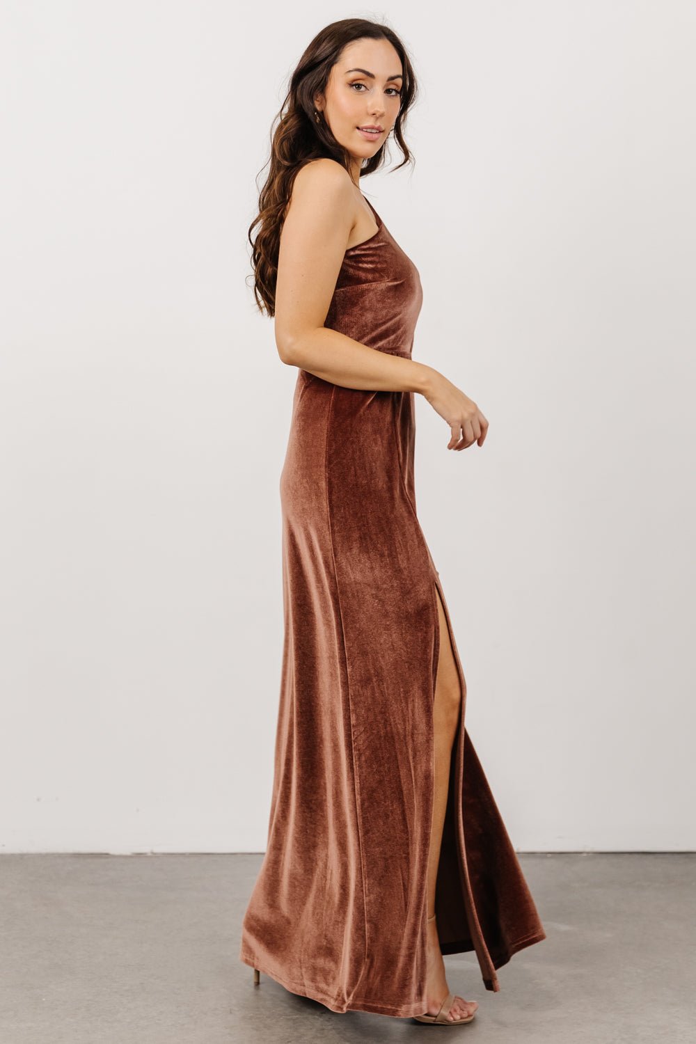 Tatiana Velvet One Shoulder Maxi Dress | Desert Rose Buy Online Cheap