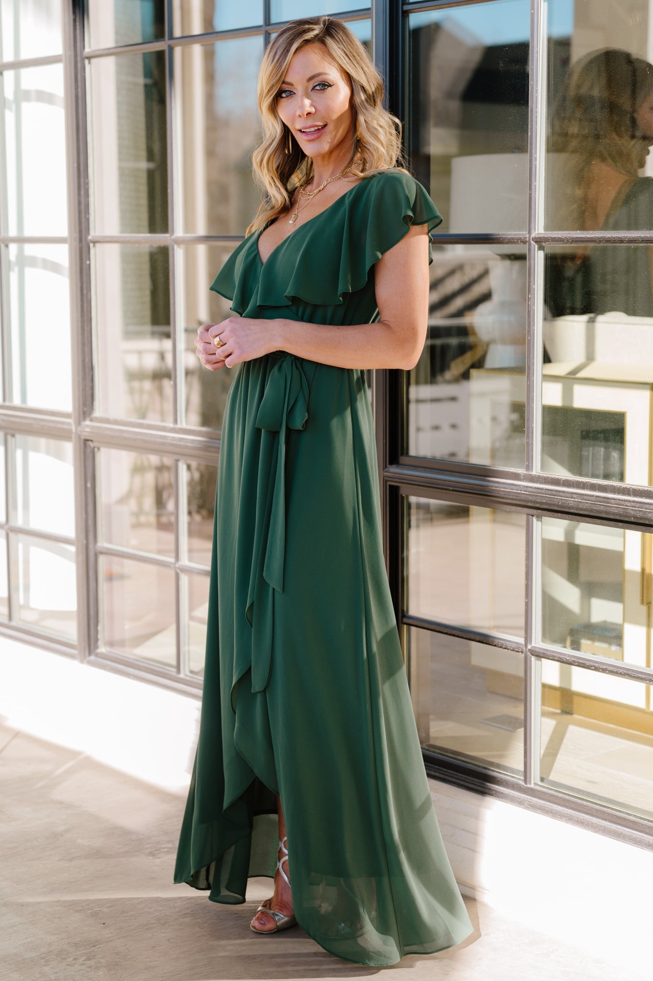 Katya Ruffle Maxi Dress | Evergreen Store With Big Discount