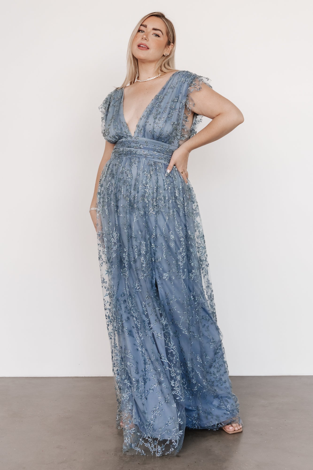 Arlene Shimmer Gown | Winter Blue Sale 100% Authentic