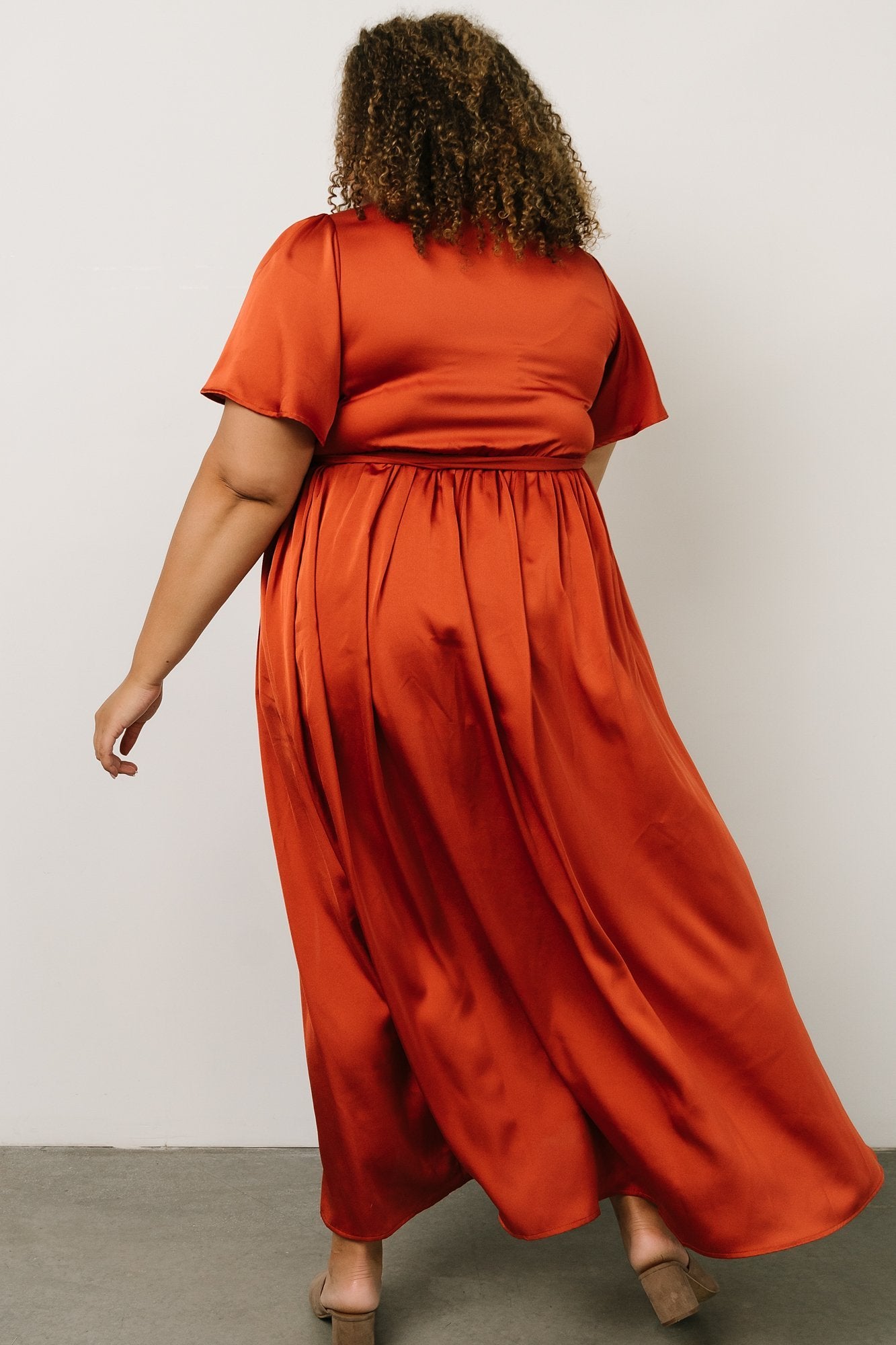 Sicily Satin Maxi Dress | Rust Marketable Sale Online