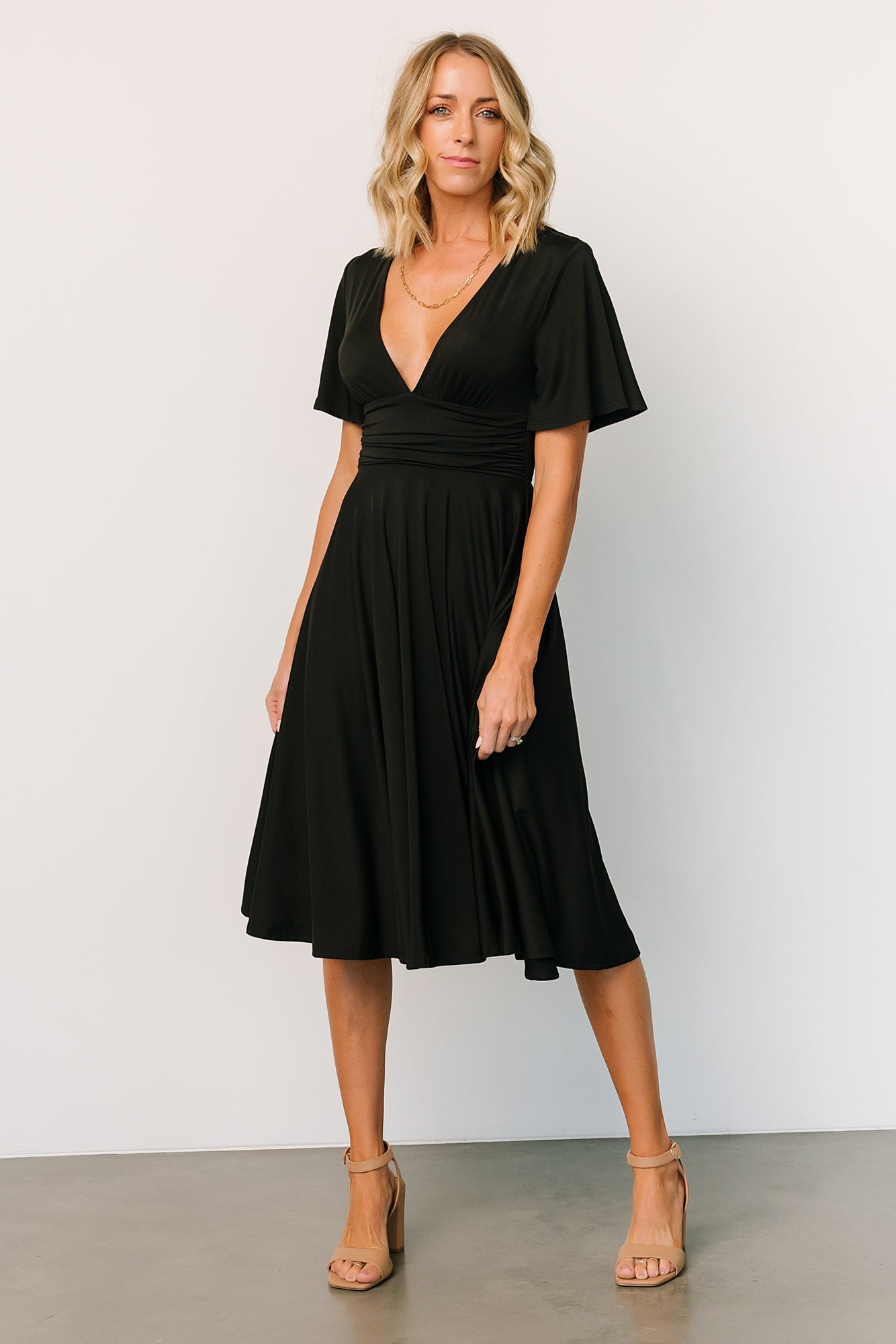 Janette Midi Dress | Black Finishline Cheap Online