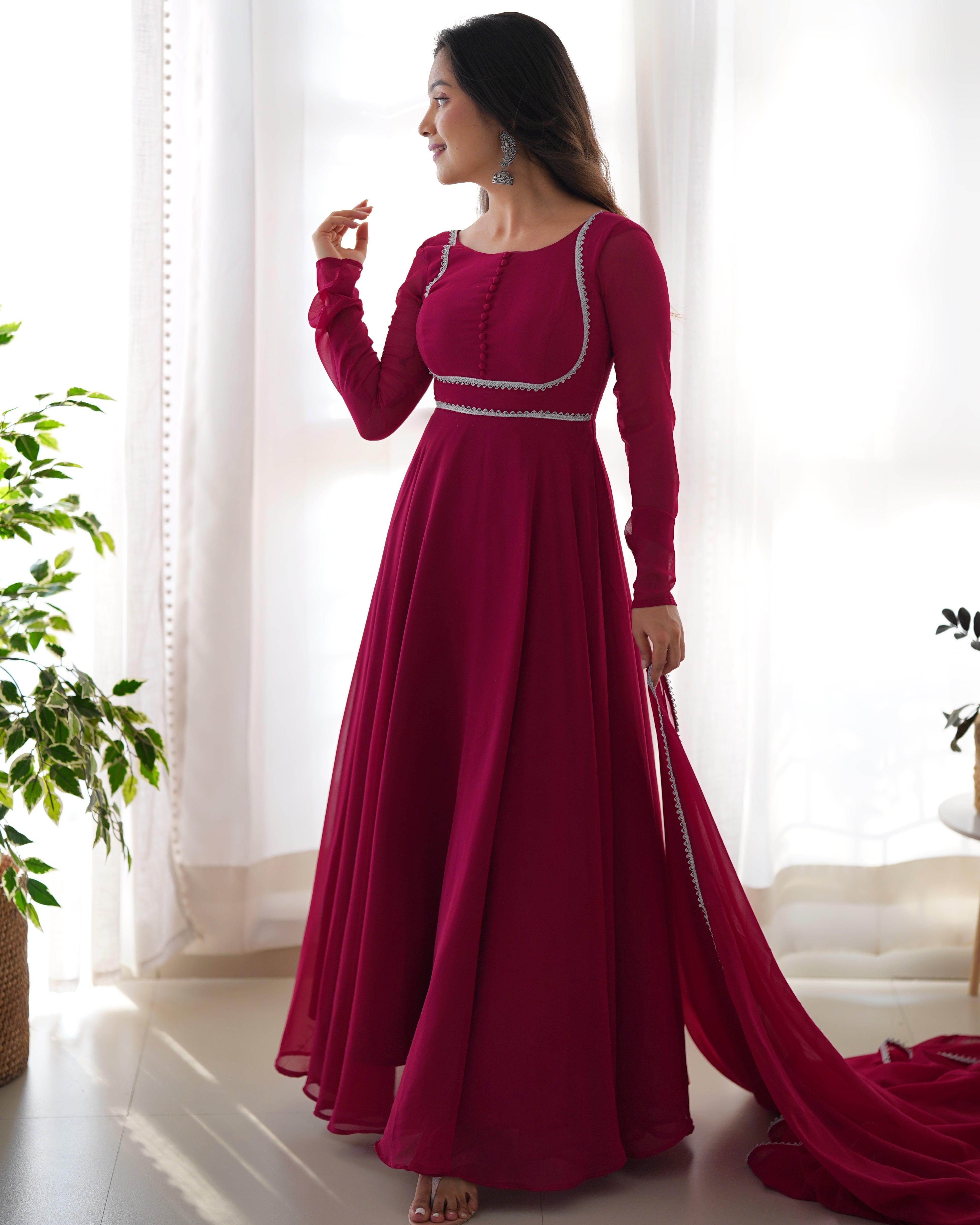 Enchanting Pure Faux Georgette Fully Flared Anarkali Pant Suit Sale Outlet