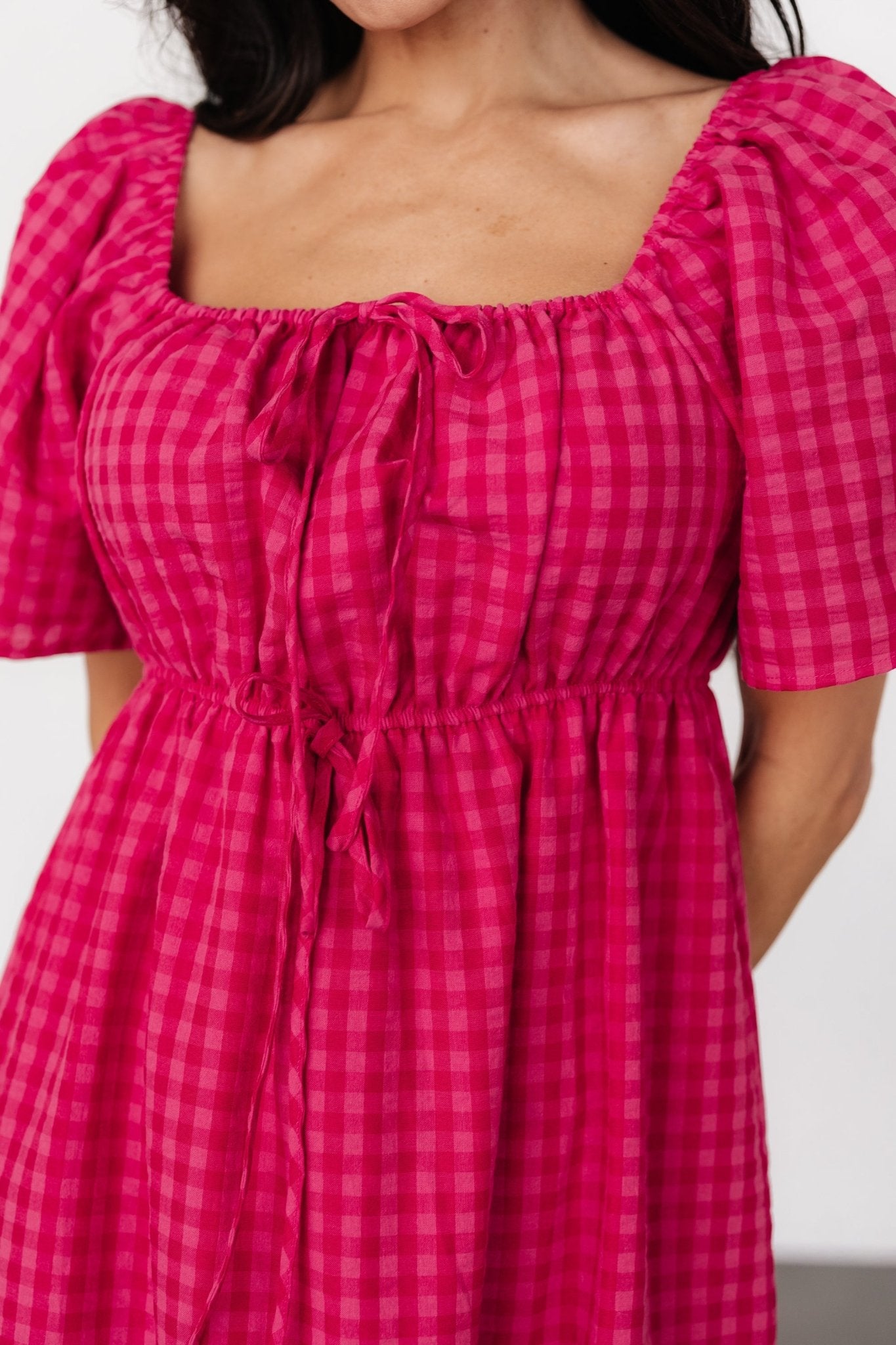 Erica Dress | Pink Gingham Print Get Authentic Sale Online